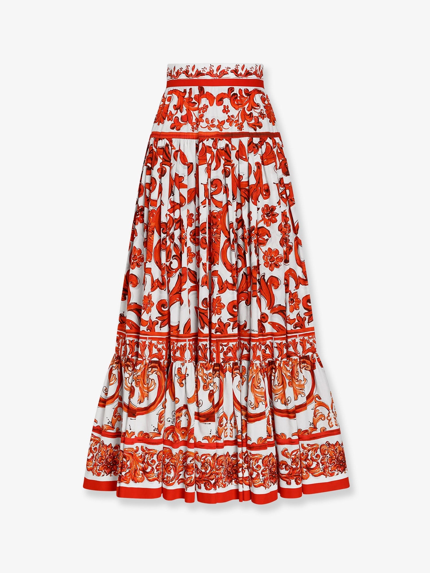 Dolce & Gabbana Cotton Skirt With Maiolica Print
