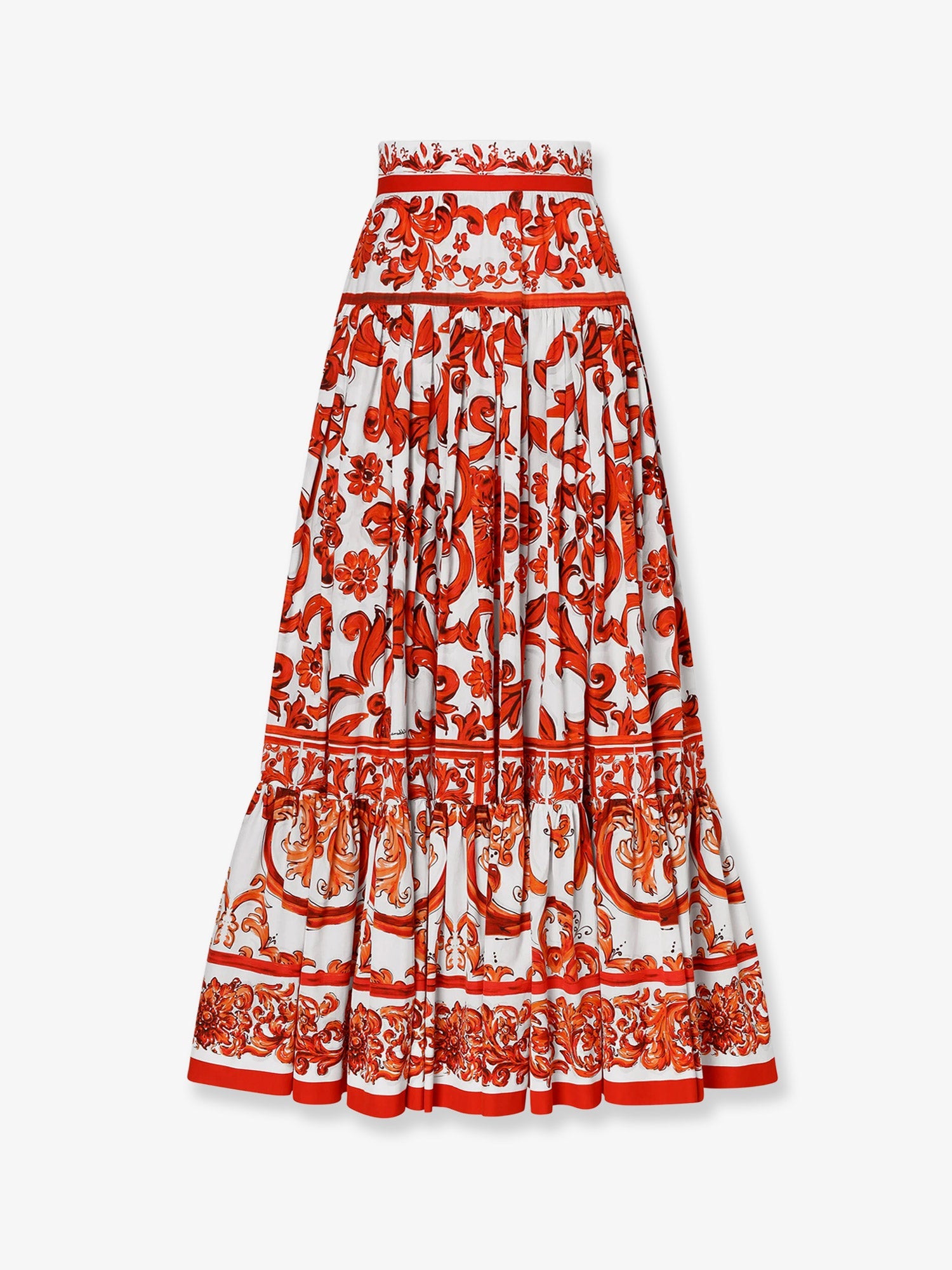 Dolce & Gabbana Cotton Skirt With Maiolica Print