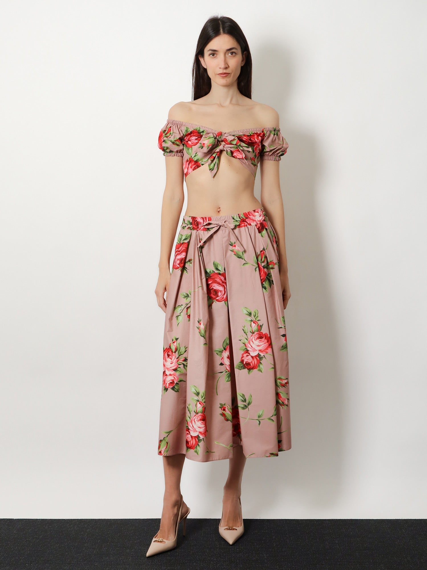 Dolce & Gabbana Cotton Skirt With Iconic Print