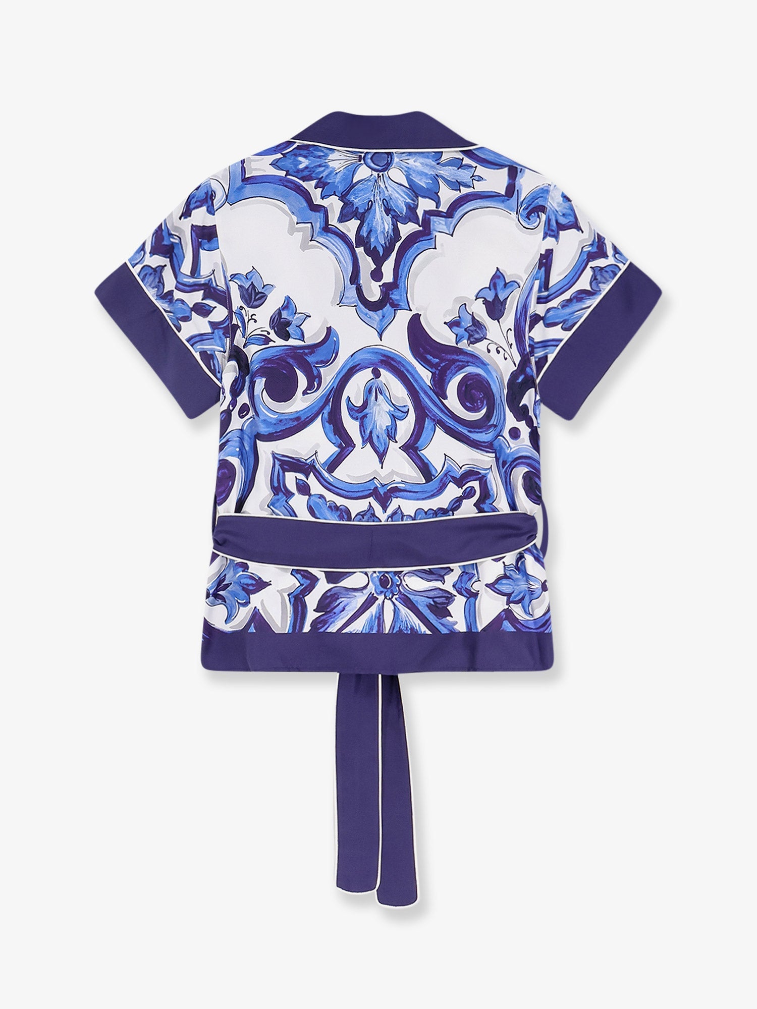 Dolce & Gabbana Silk Shirt With Maiolica Print