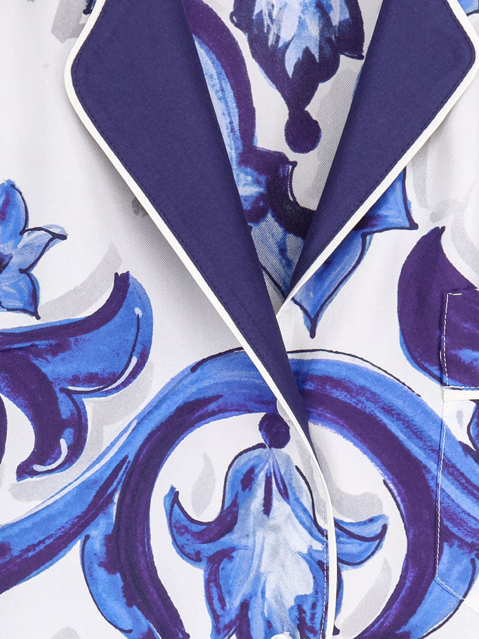 Dolce & Gabbana Silk Shirt With Maiolica Print