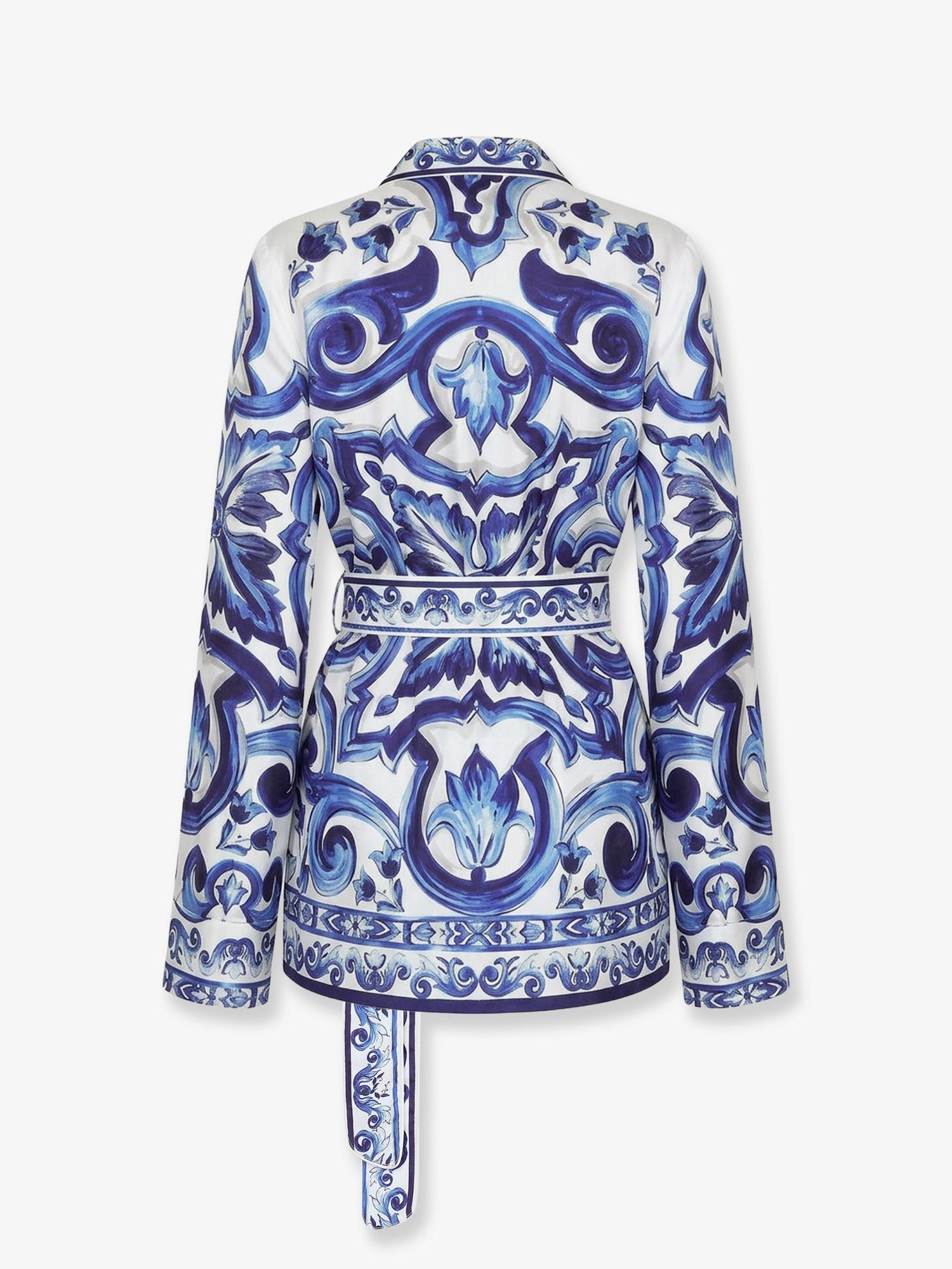 Dolce & Gabbana Silk Shirt With Maiolica Print