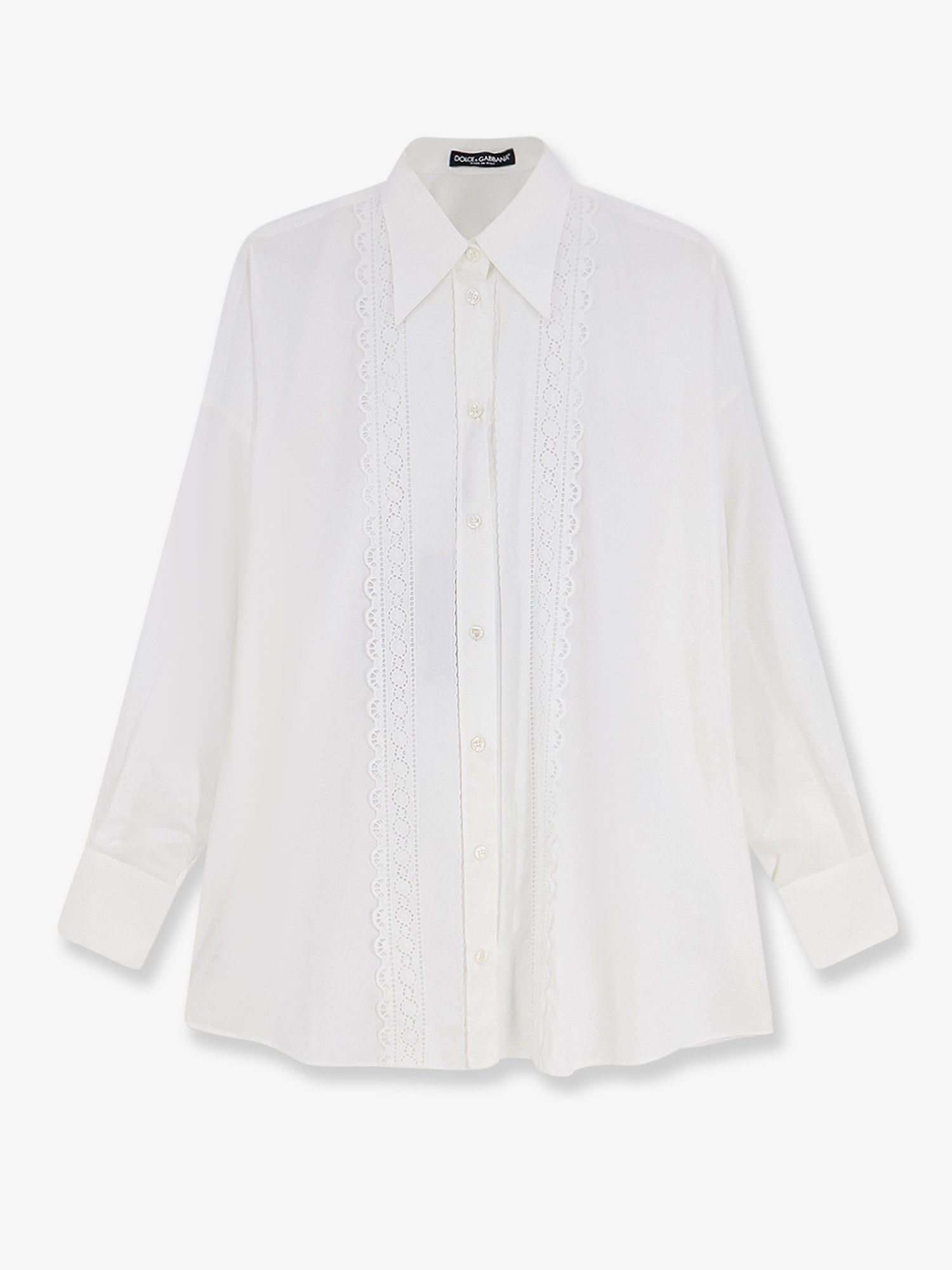 Dolce & Gabbana Oversize Cotton Shirt With Laces Profiles