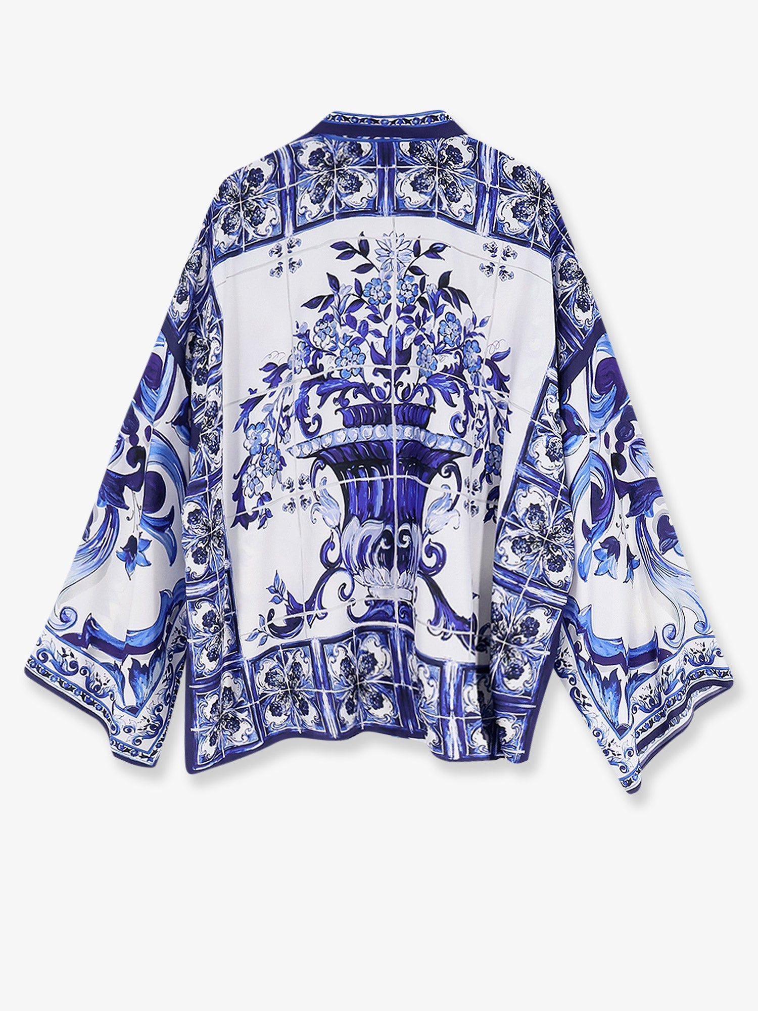 Dolce & Gabbana Silk Shirt With Maiolica Print