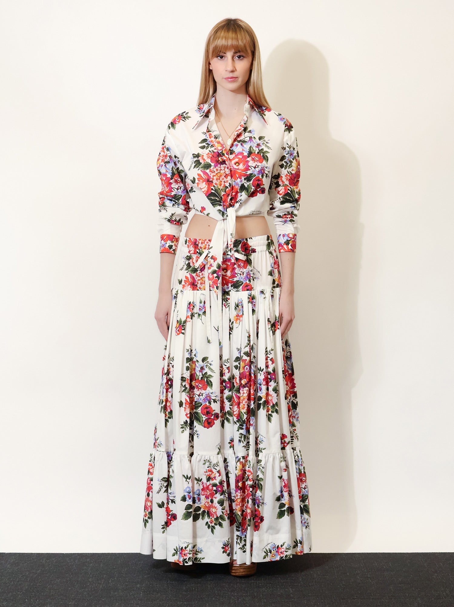 Dolce & Gabbana Cotton Shirt With Multicolor Print