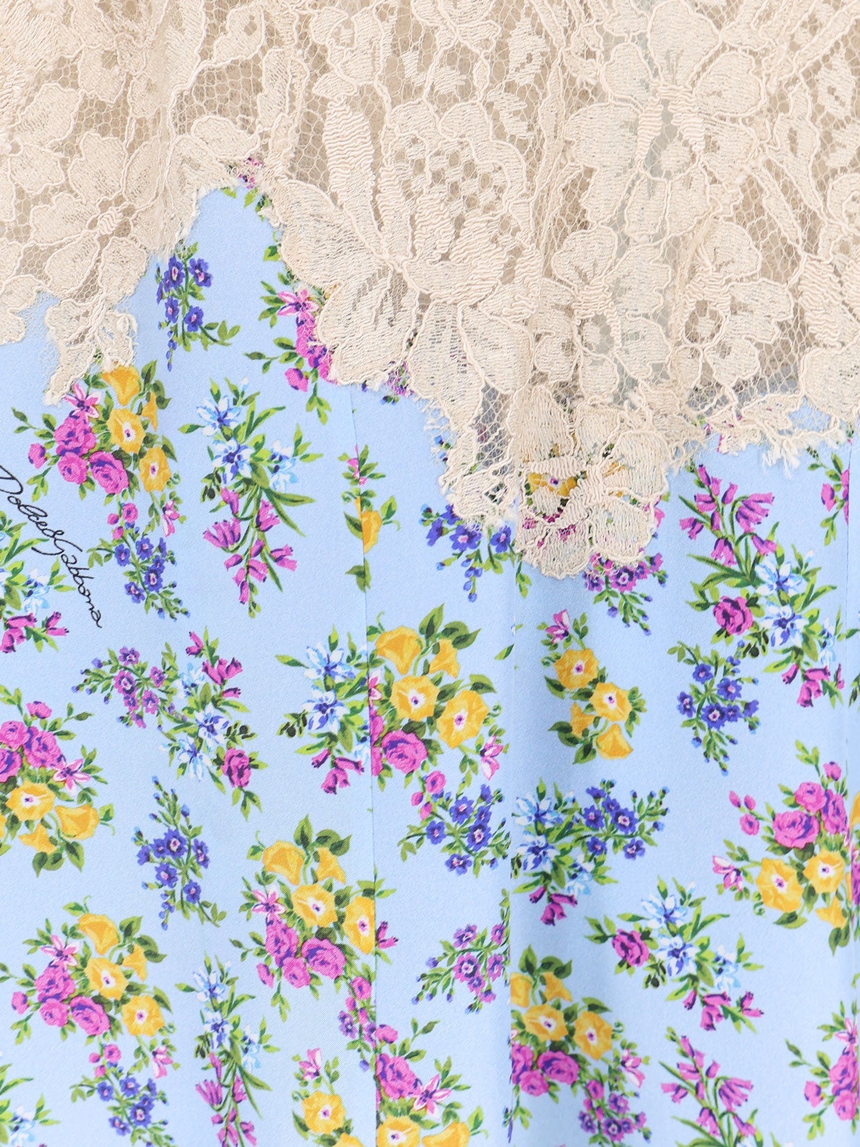 Dolce & Gabbana Silk Blend Dress With A Mazzolini Di Fiori Print