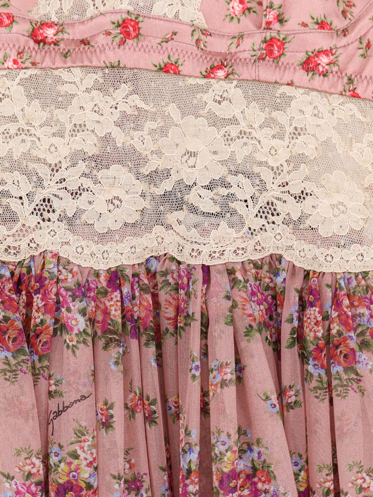 Dolce & Gabbana Chiffon Dress With A Mazzolini Di Fiori Print