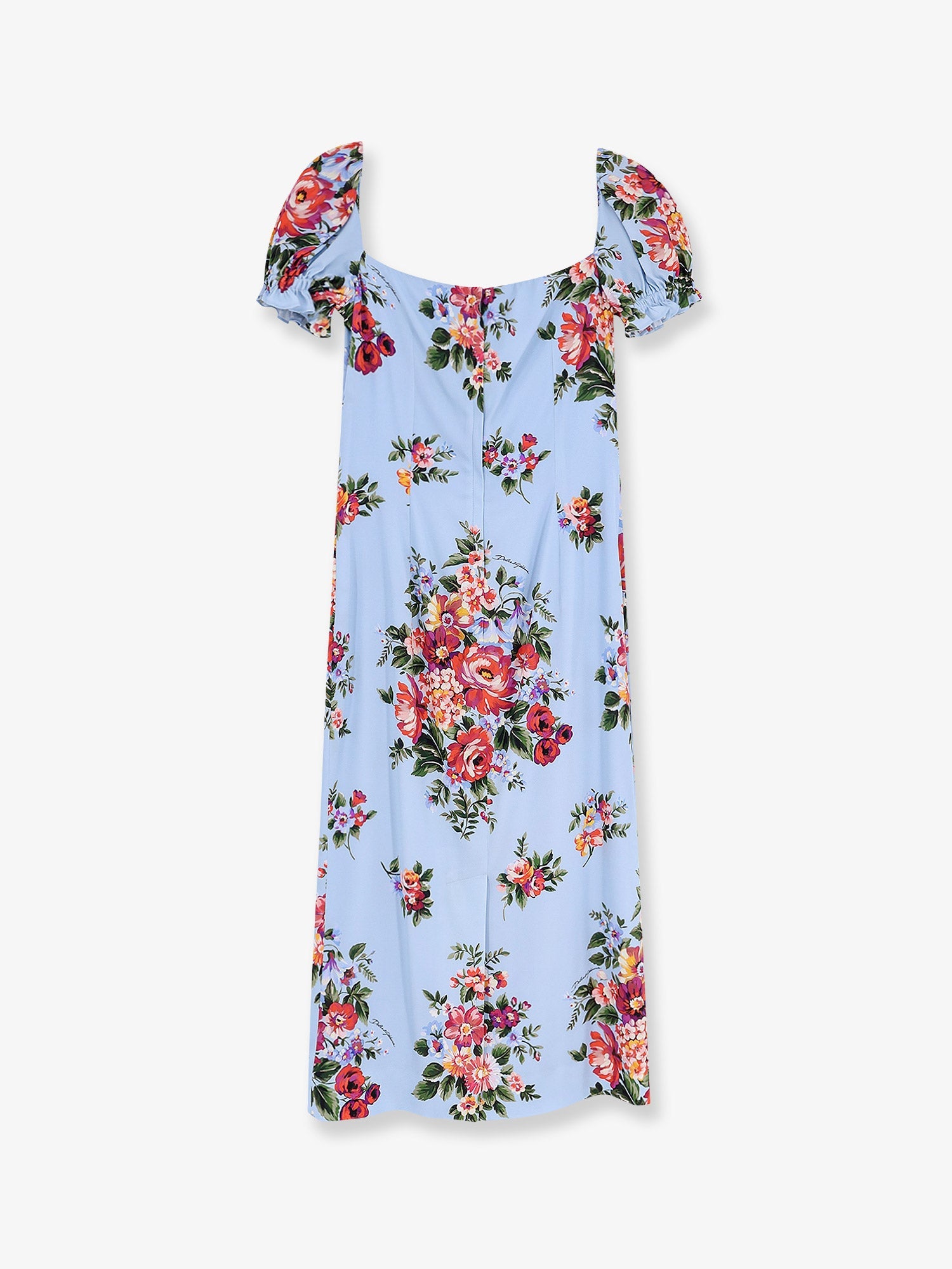 Dolce & Gabbana Silk Stretch Dress With Mazzo Di Fiori Print