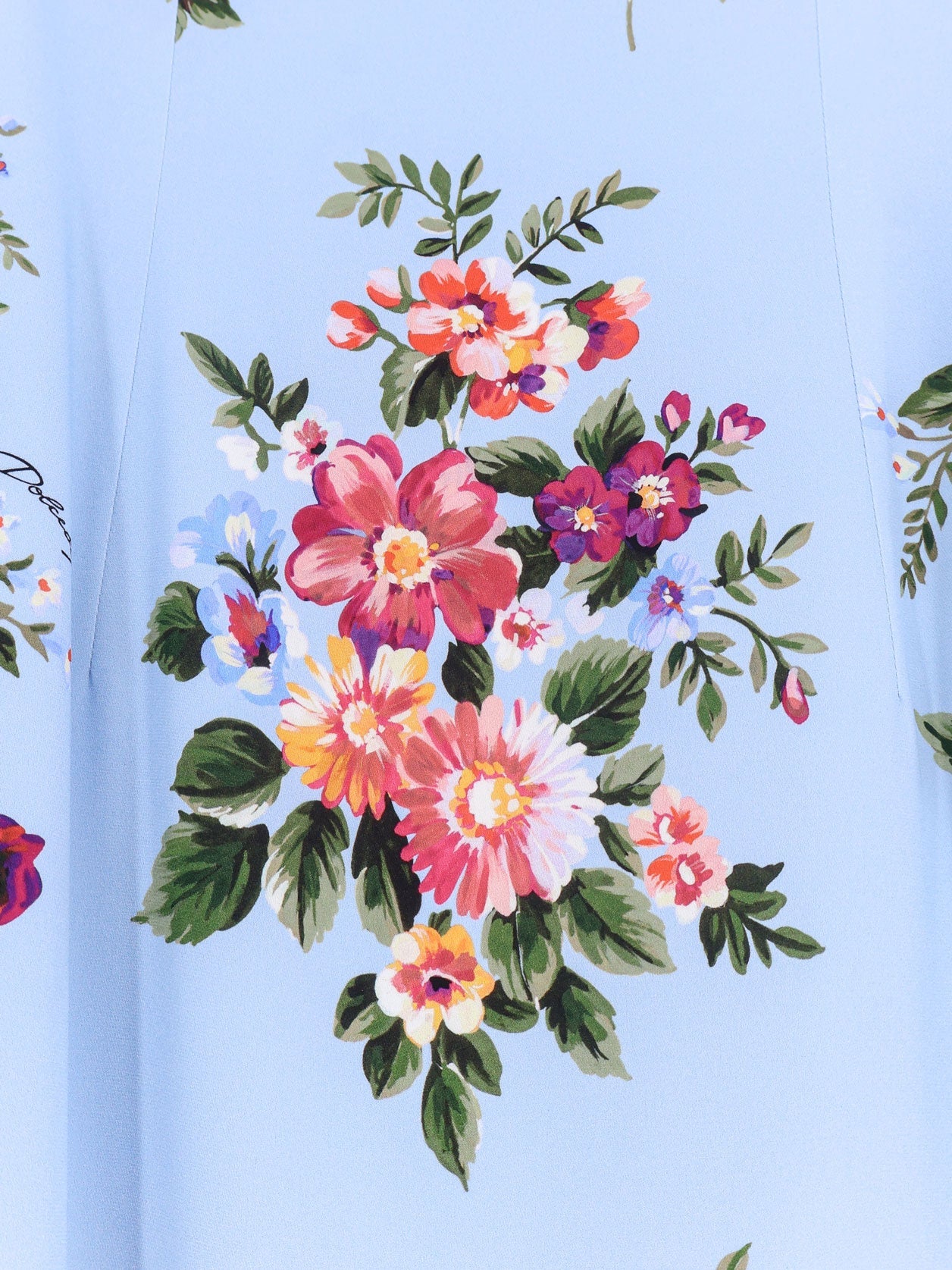 Dolce & Gabbana Silk Stretch Dress With Mazzo Di Fiori Print