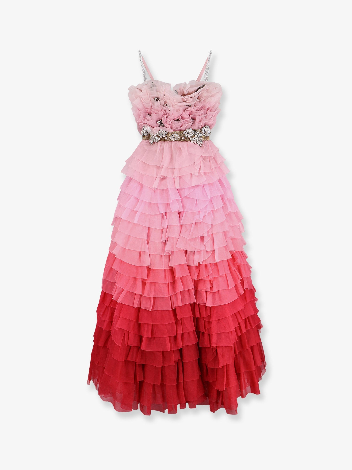Dolce & Gabbana Flounced Chiffon Long Dress