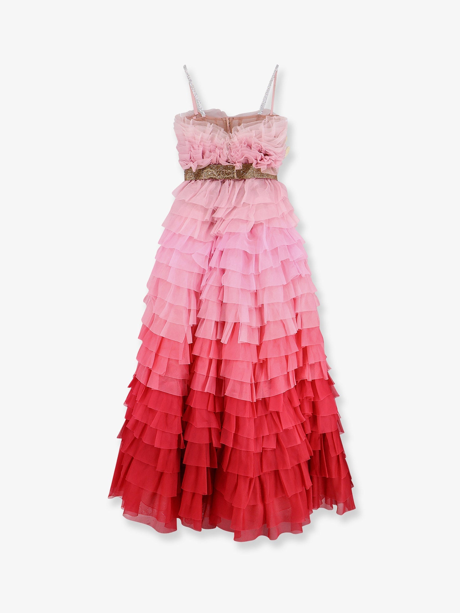 Dolce & Gabbana Flounced Chiffon Long Dress