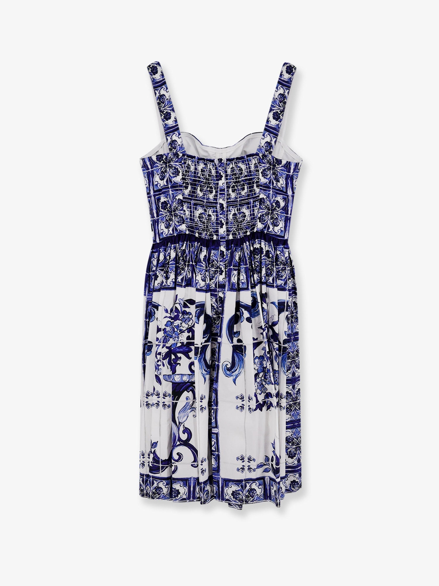 Dolce & Gabbana Cotton Dress With Maiolica Print