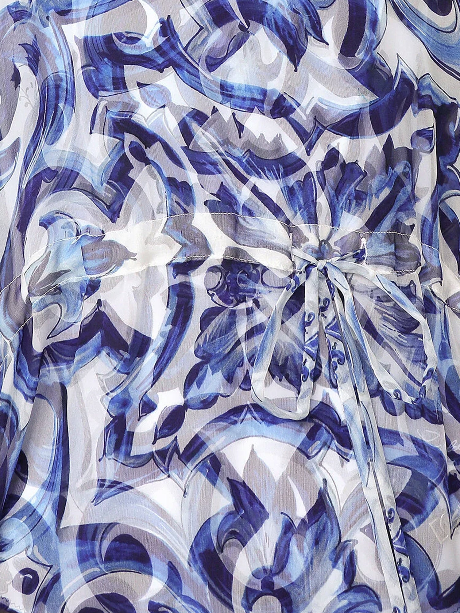 Dolce & Gabbana Chiffon Kaftan With Maiolica Print