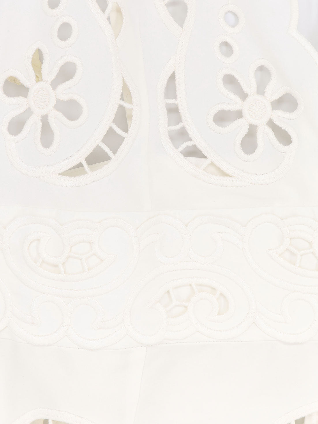 Dolce & Gabbana Poplin Mini Dress With Cut Out Embroidery