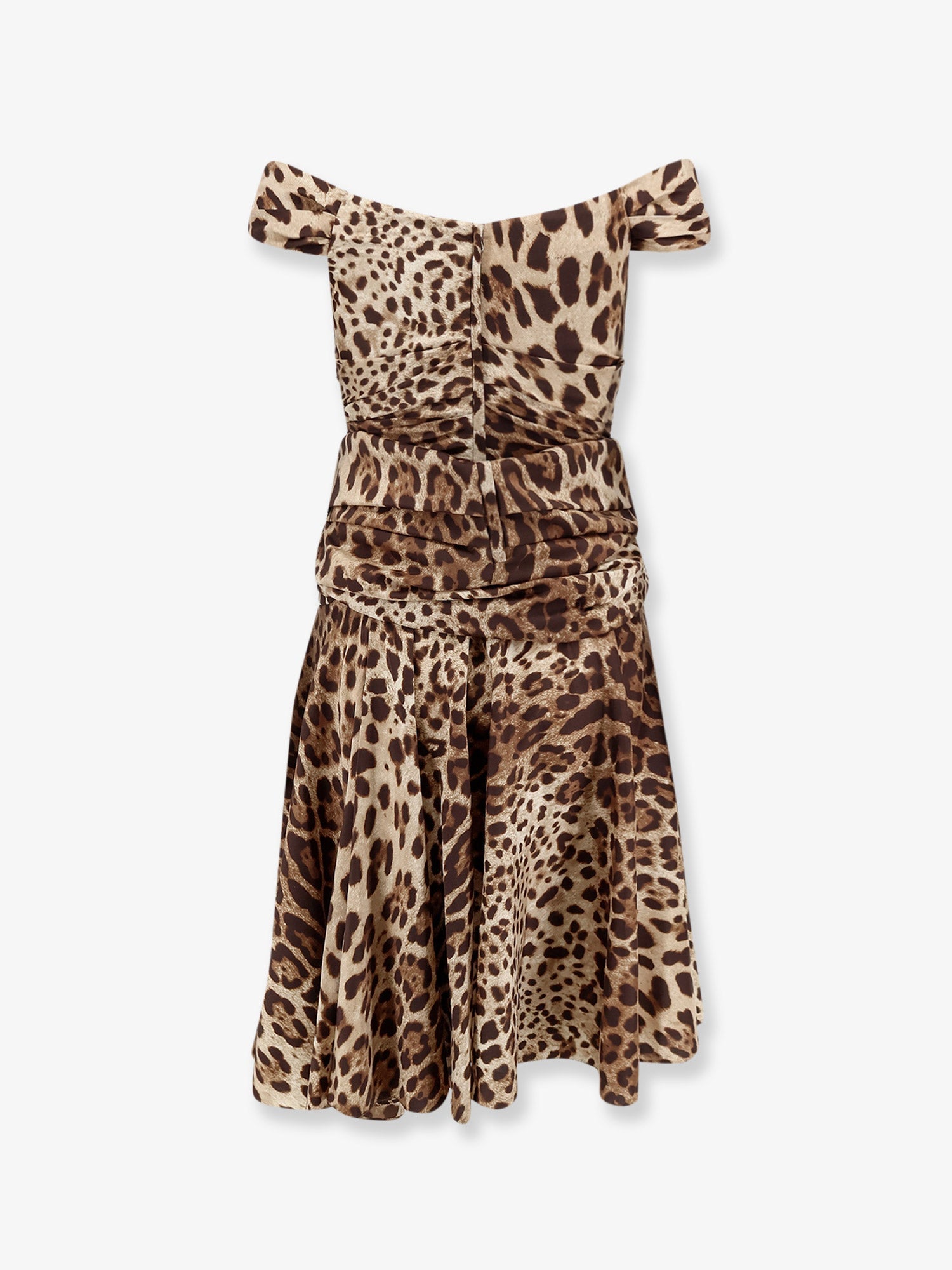 Dolce & Gabbana Long Silk Dress With Animal Print