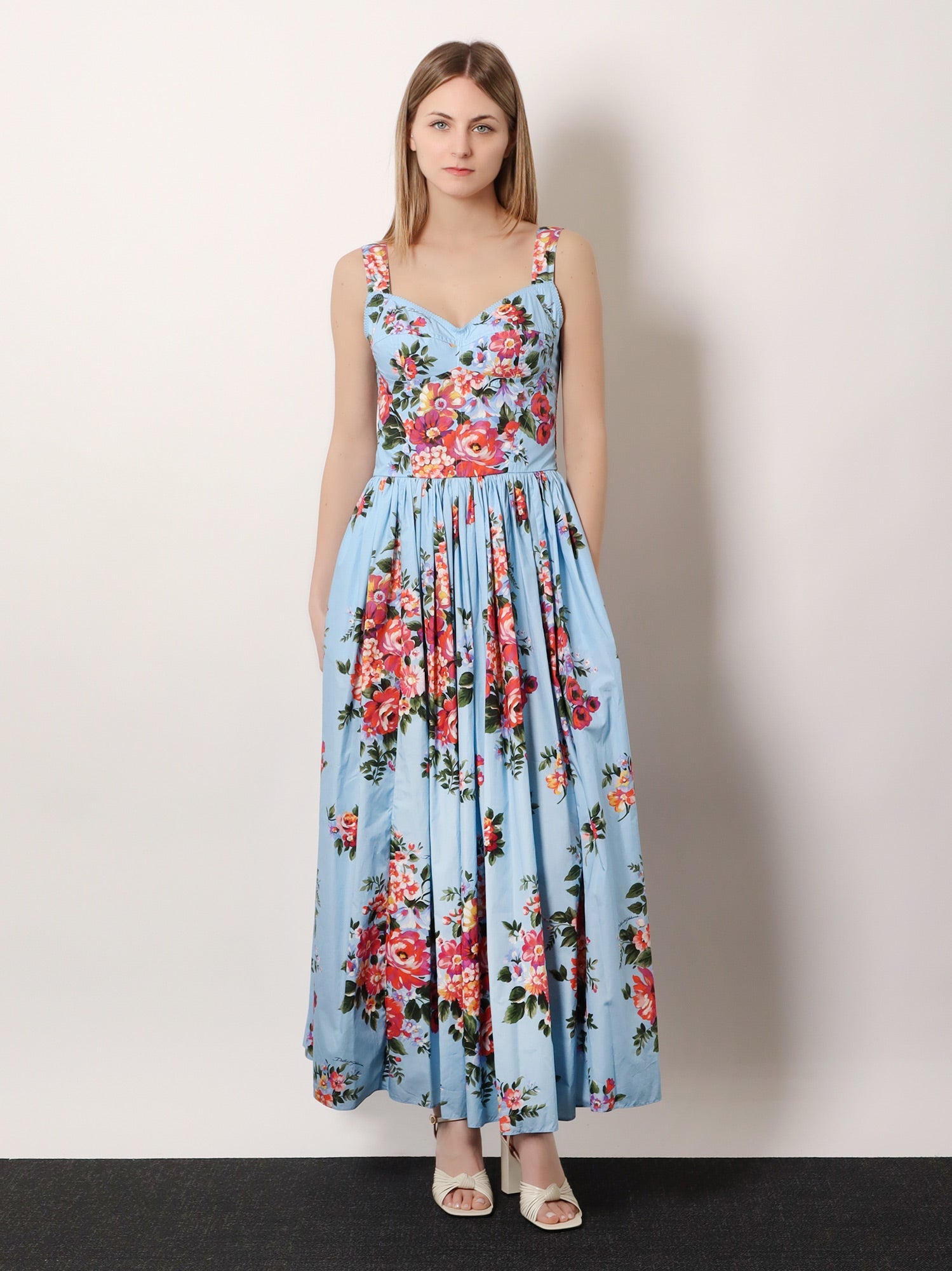 Dolce & Gabbana Cotton Dress With Mazzo Di Fiori Print