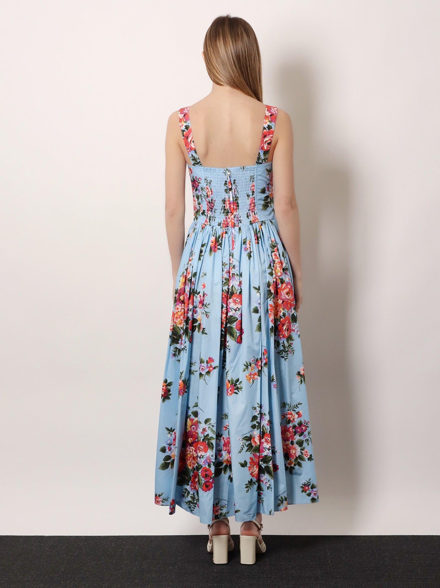 Dolce & Gabbana Cotton Dress With Mazzo Di Fiori Print