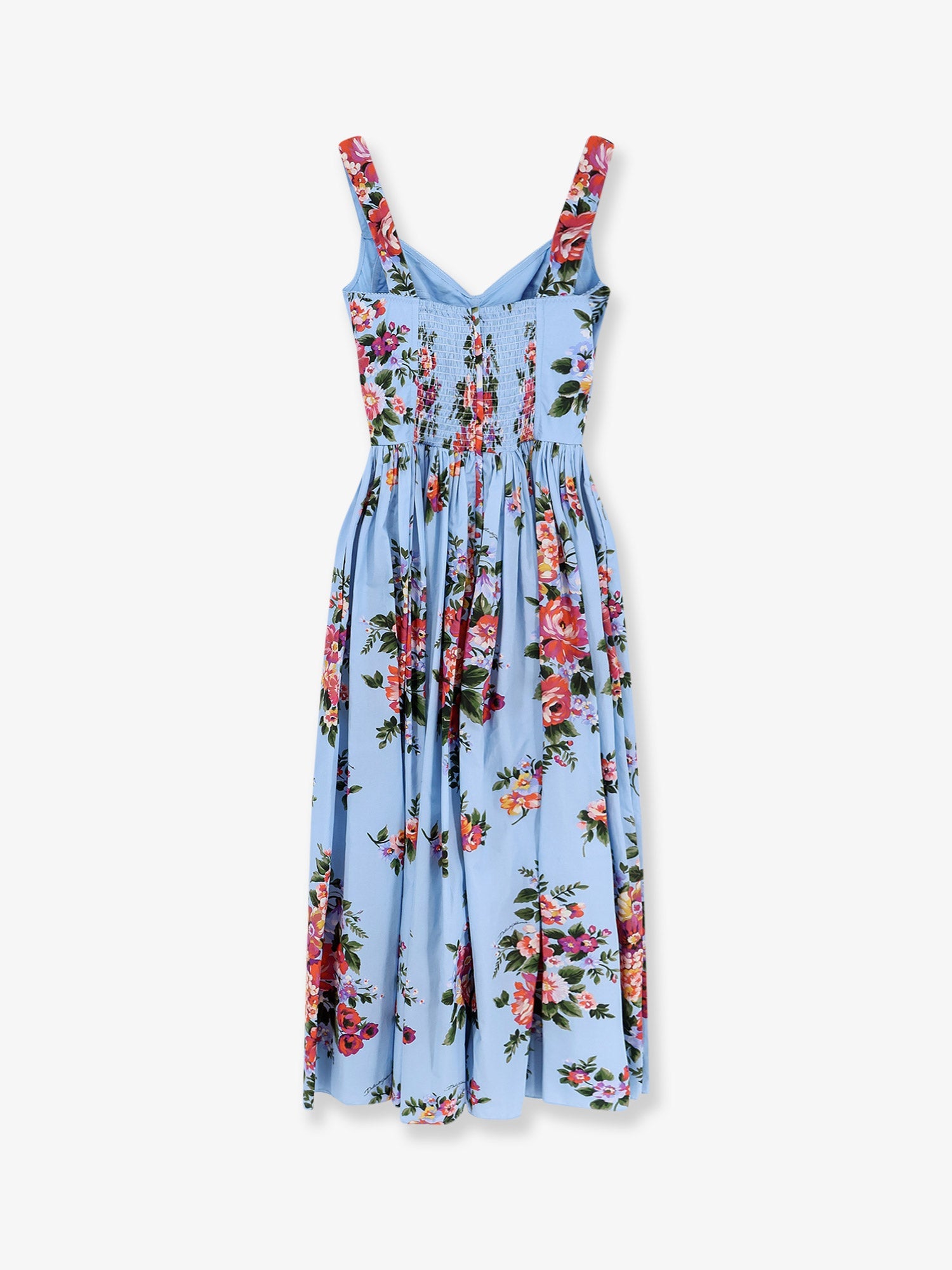 Dolce & Gabbana Cotton Dress With Mazzo Di Fiori Print