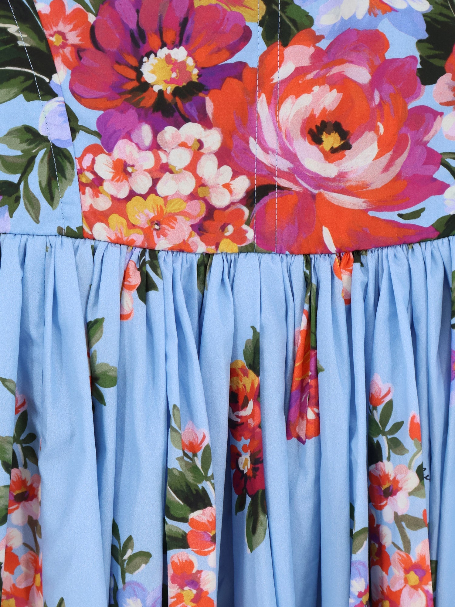 Dolce & Gabbana Cotton Dress With Mazzo Di Fiori Print