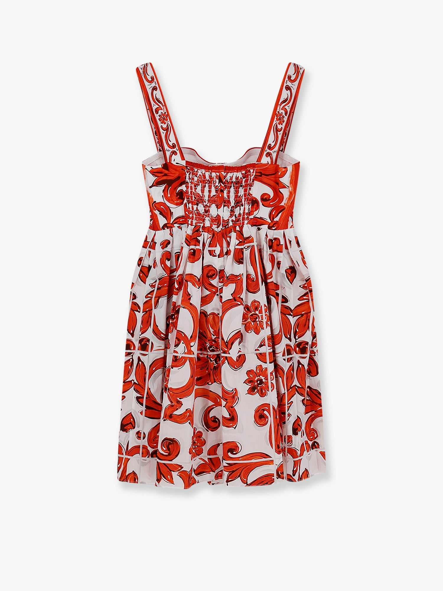 Dolce & Gabbana Cotton Dress With Maiolica Print