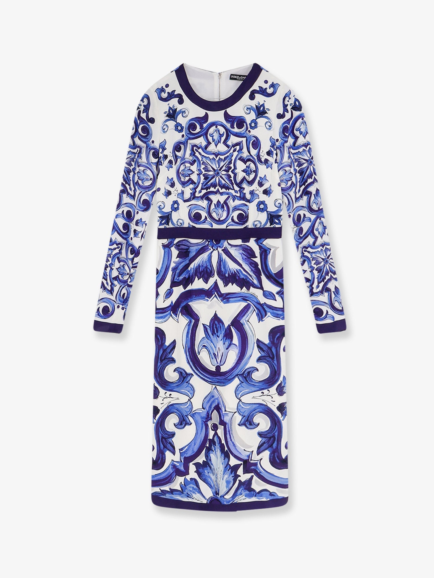 Dolce & Gabbana Silk Blend Dress With Maiolica Print