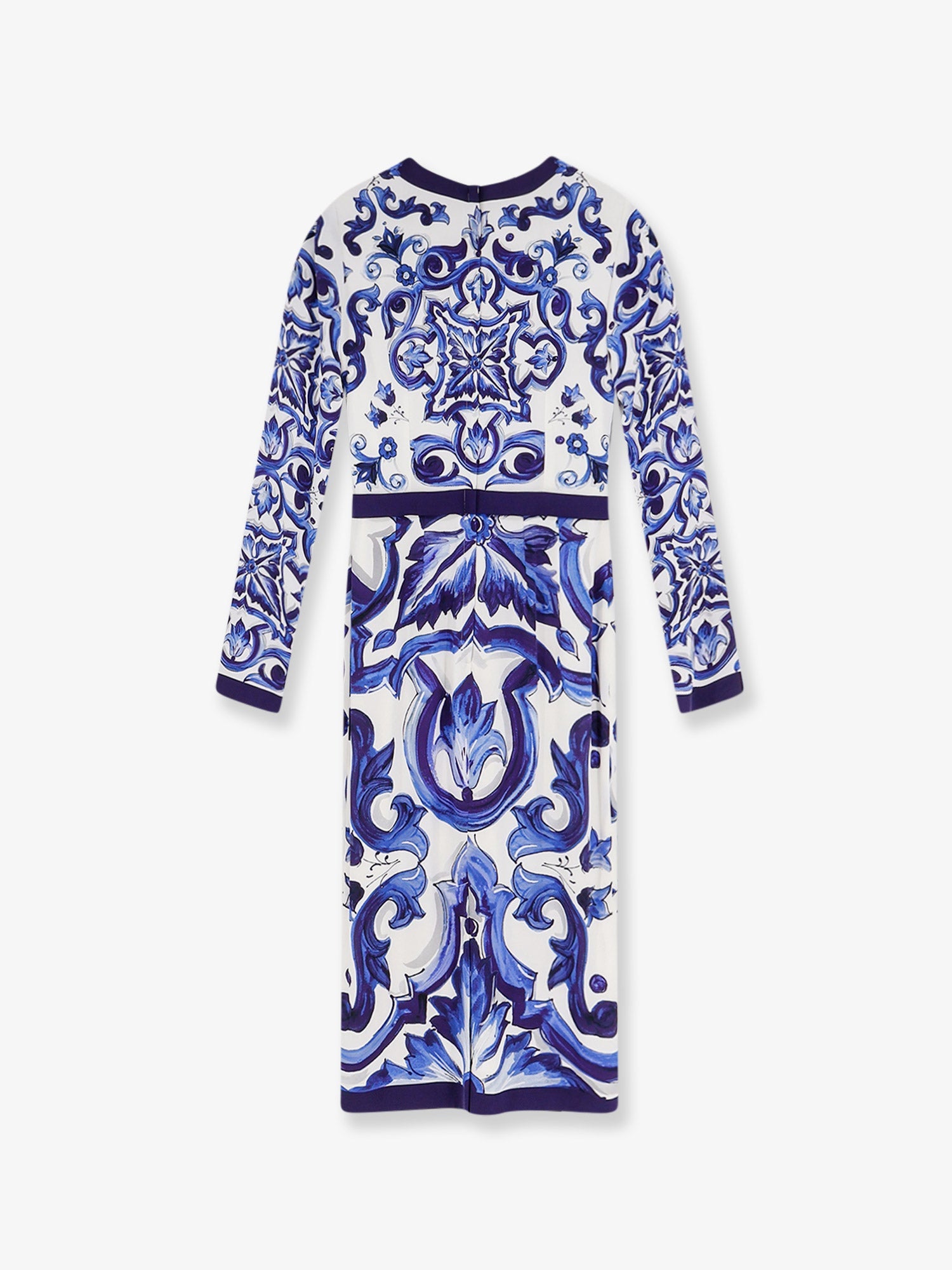 Dolce & Gabbana Silk Blend Dress With Maiolica Print