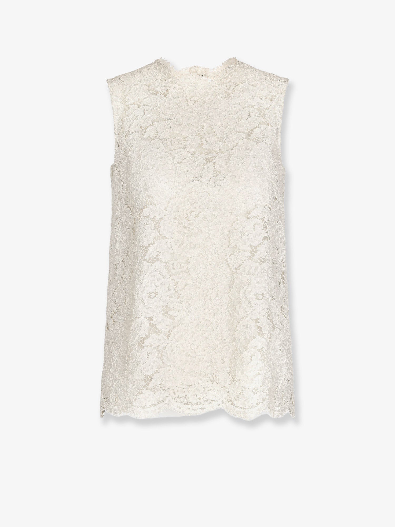 Dolce & Gabbana Logoed Stretch Lace Top
