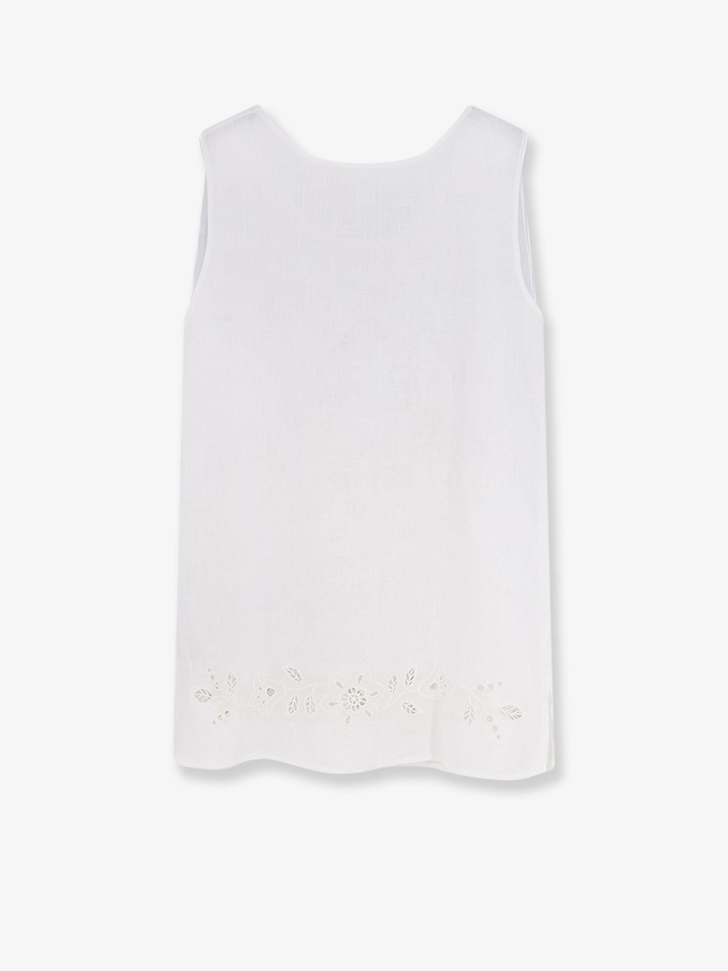 Dolce & Gabbana Linen Top With Floral Embroideries