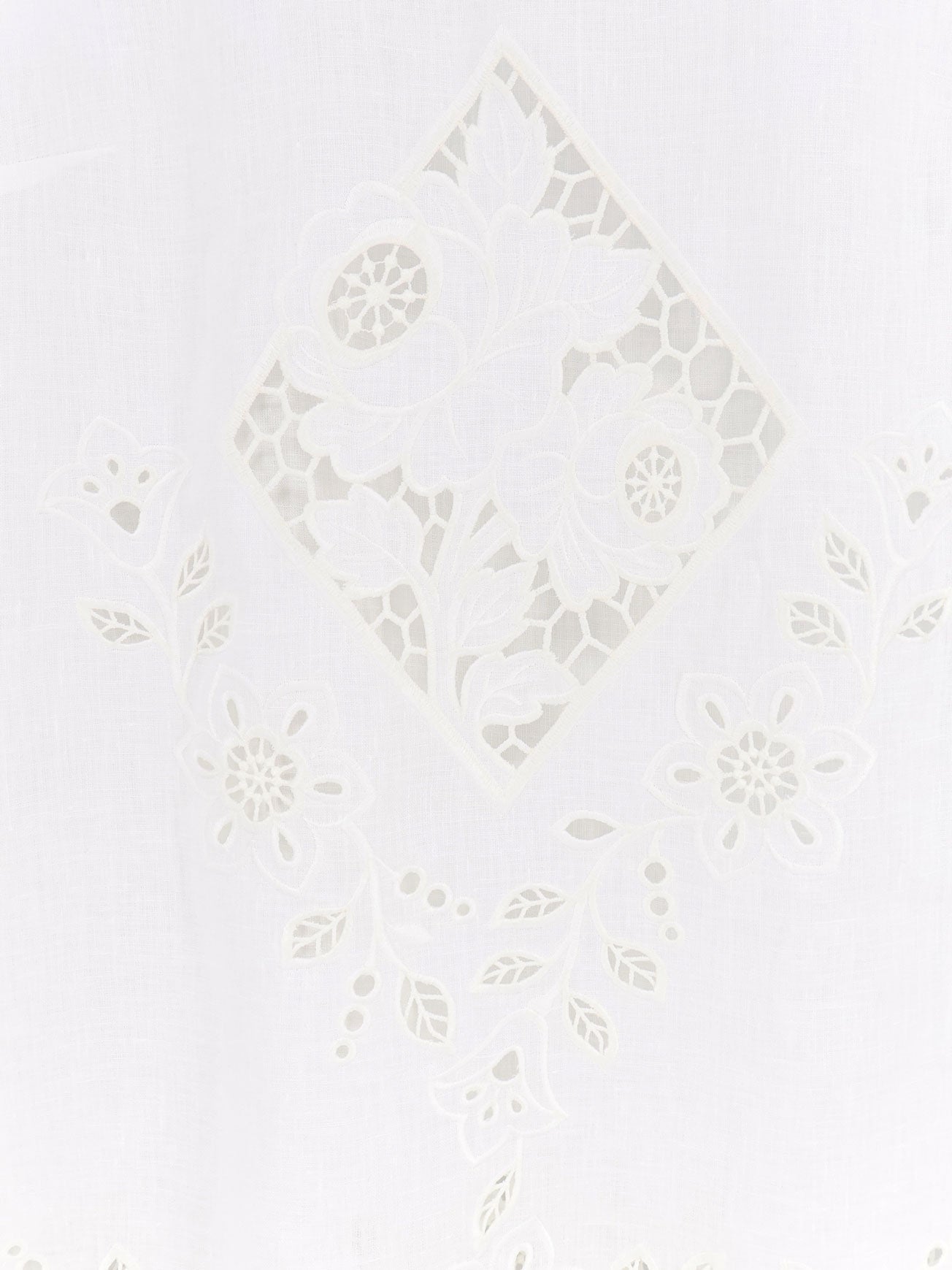 Dolce & Gabbana Linen Top With Floral Embroideries