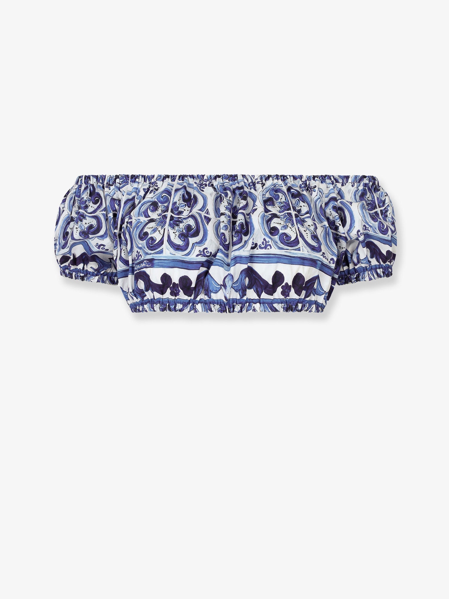 Dolce & Gabbana Cotton Top With Maiolica Print