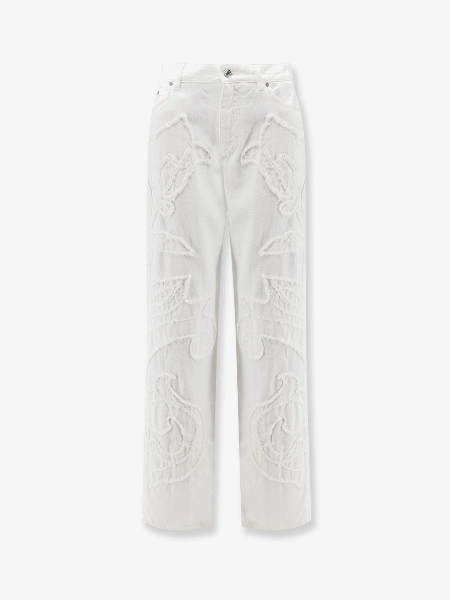 Dolce & Gabbana Boyfriend Denim Trousers With Embroidery