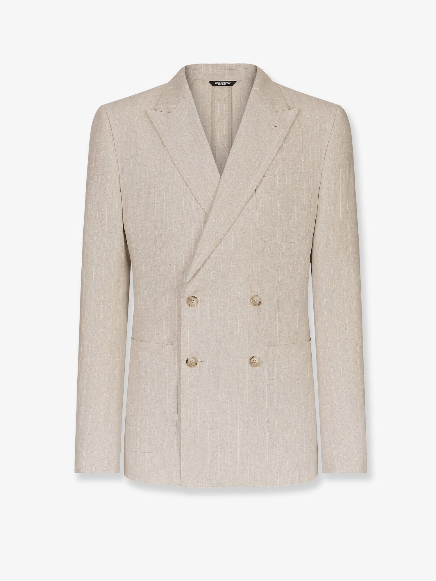 Dolce & Gabbana Portofino Linen Blazer With Striped Motif
