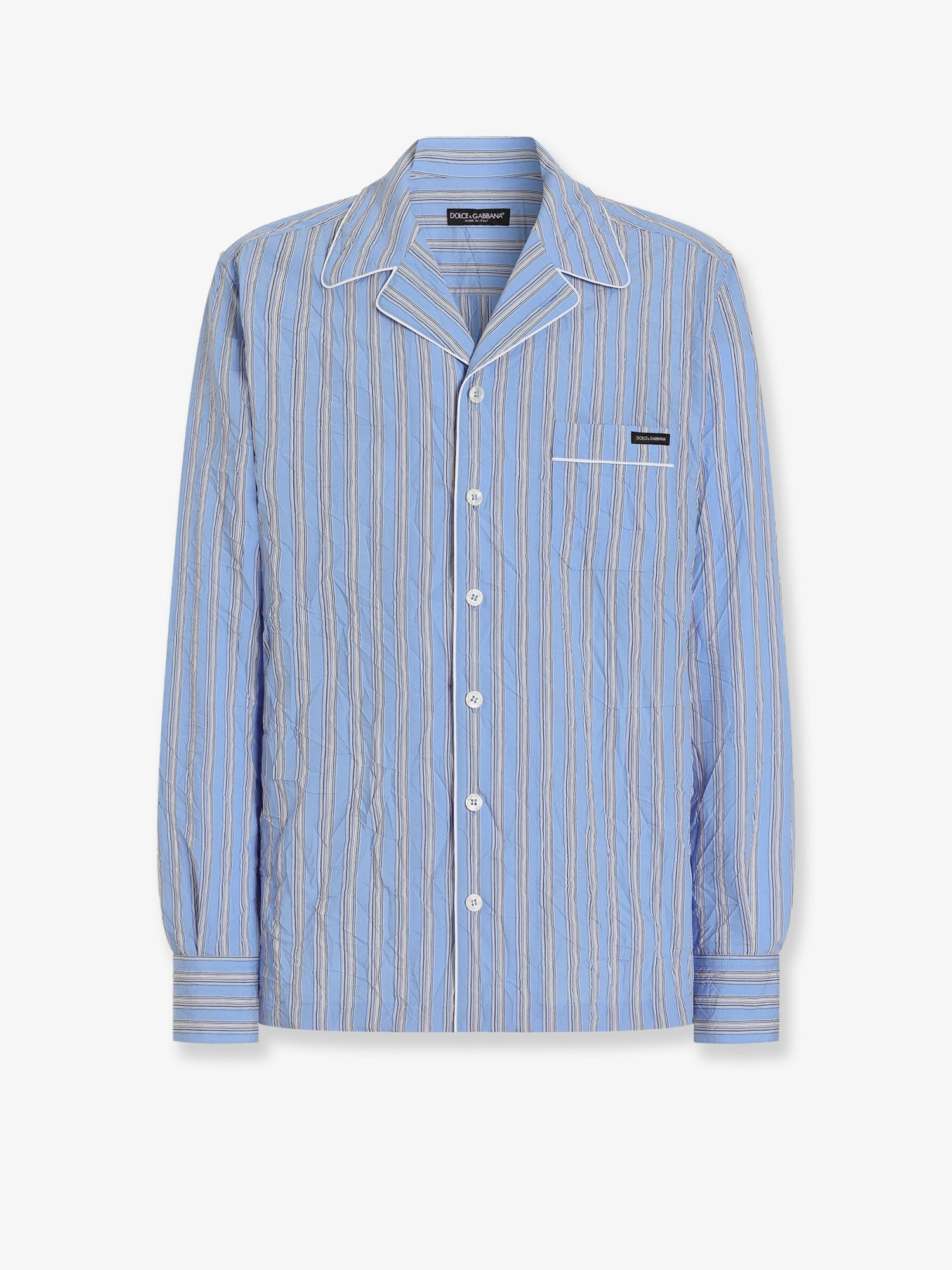 Dolce & Gabbana Vanity Pajamas Froissé Cotton Shirt