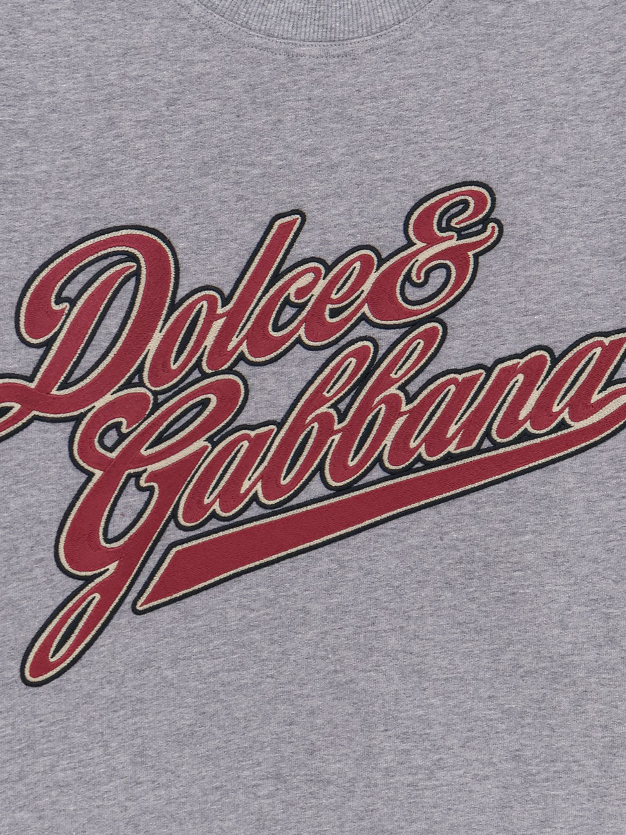Dolce & Gabbana Cotton Sweatshirt With Front Embroidery