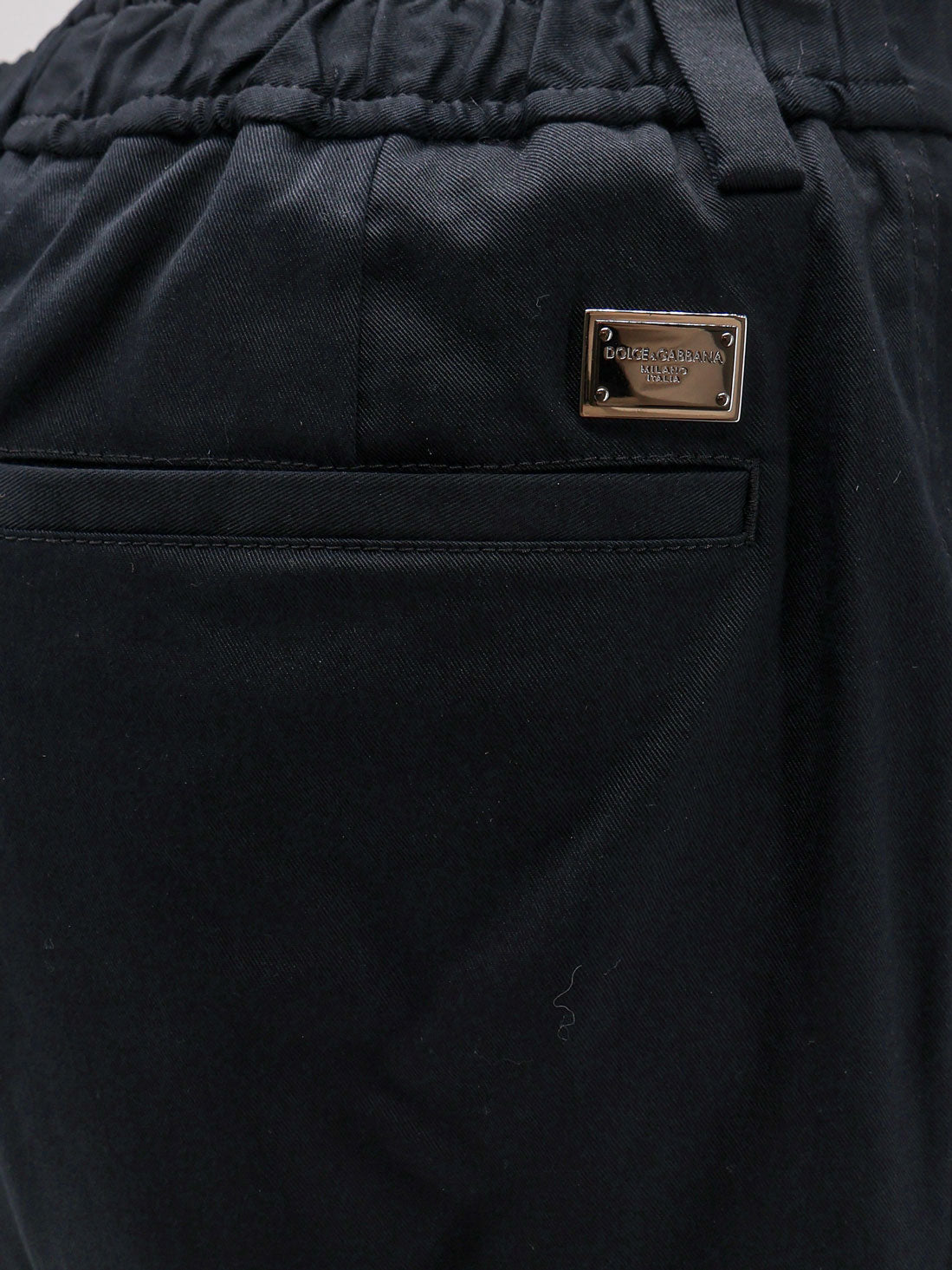 Dolce & Gabbana Cotton Cargo Trousers With Back Metal Logo Patch