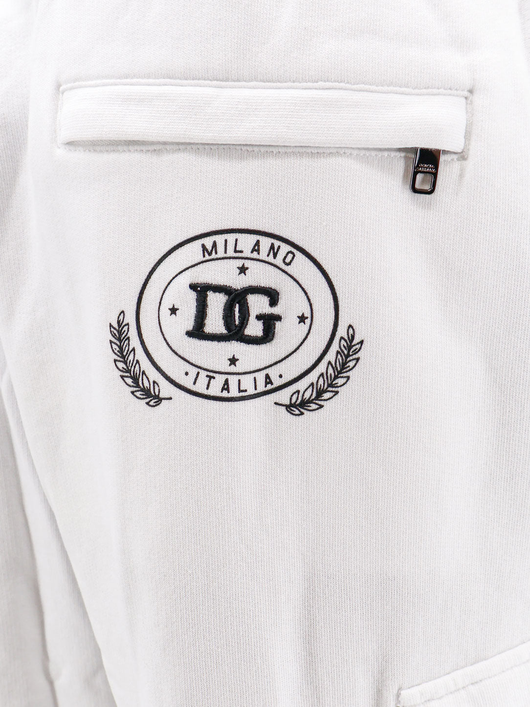 Dolce & Gabbana Cotton Trousers With Embroidered Logo On The Back