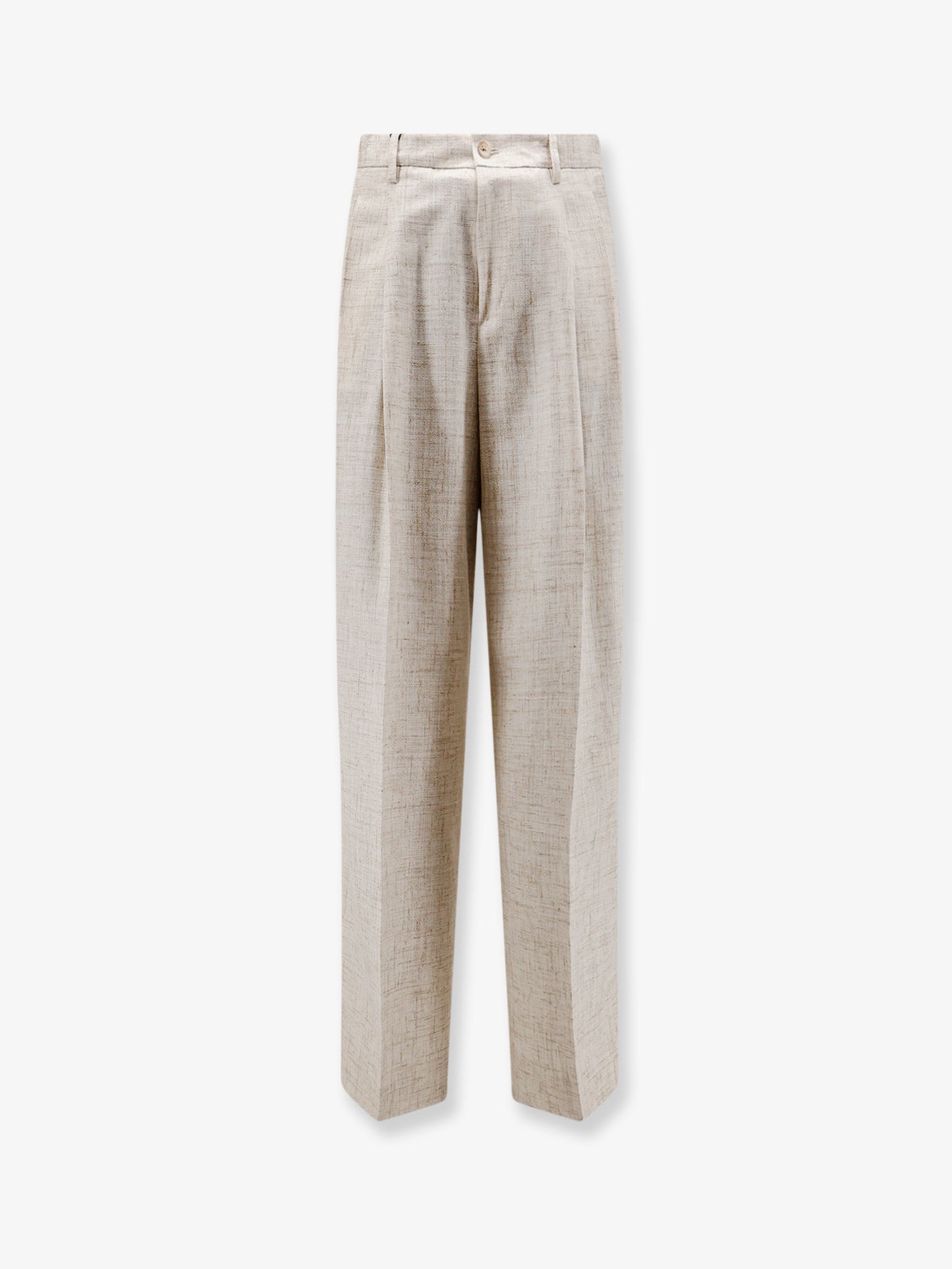 Dolce & Gabbana Viscose And Linen Blend Trousers With Tweed Effect