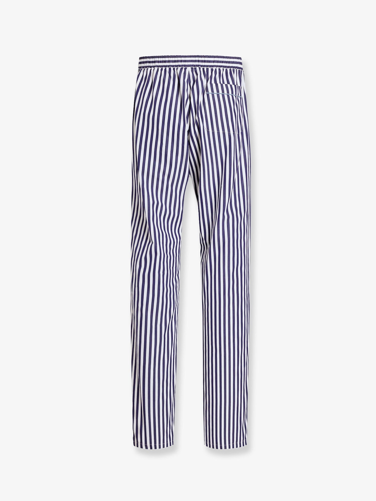 Dolce & Gabbana Cotton And Silk Trousers With Striped Motif