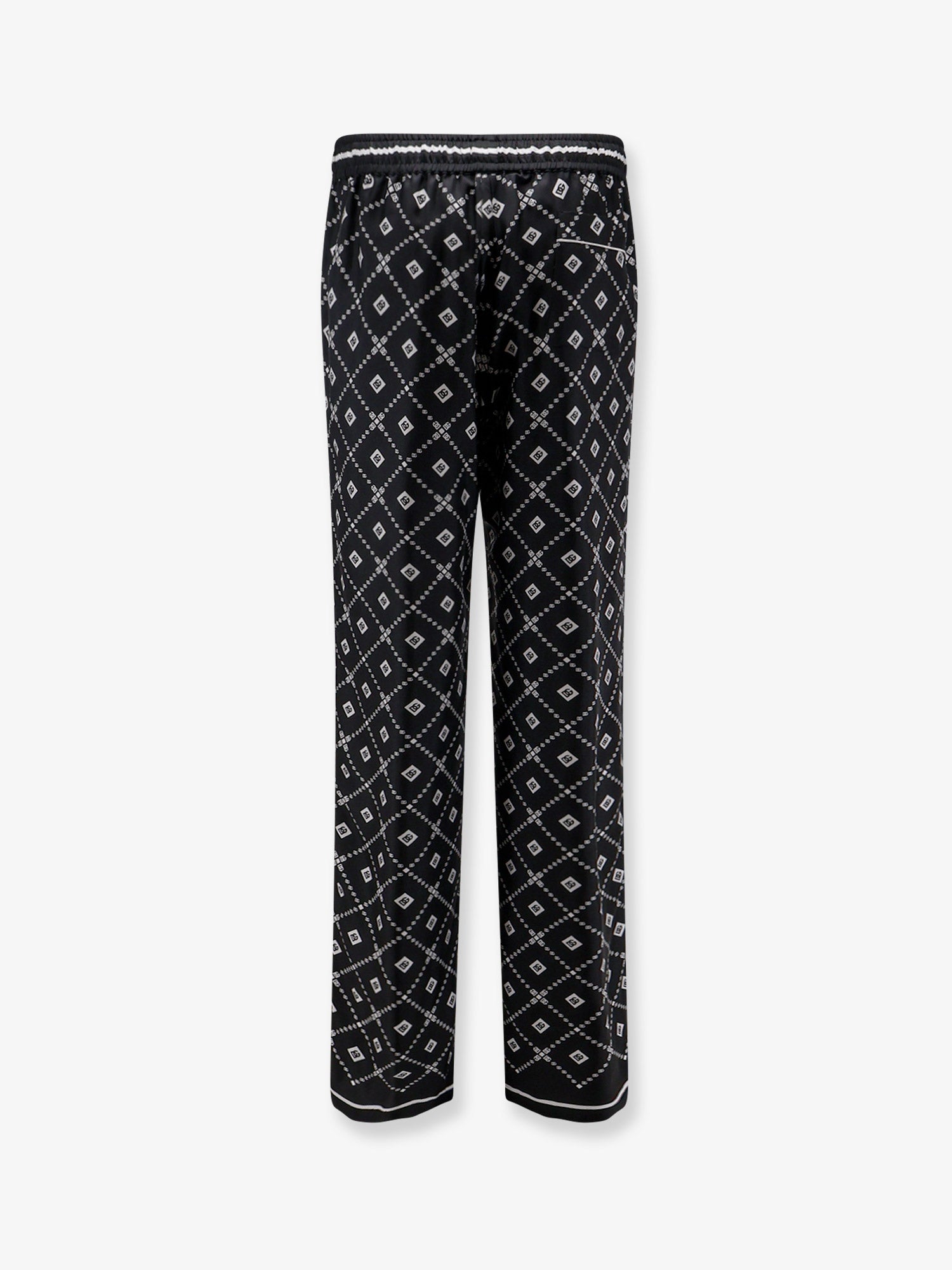 Dolce & Gabbana Silk Trousers With All-over Logo Print