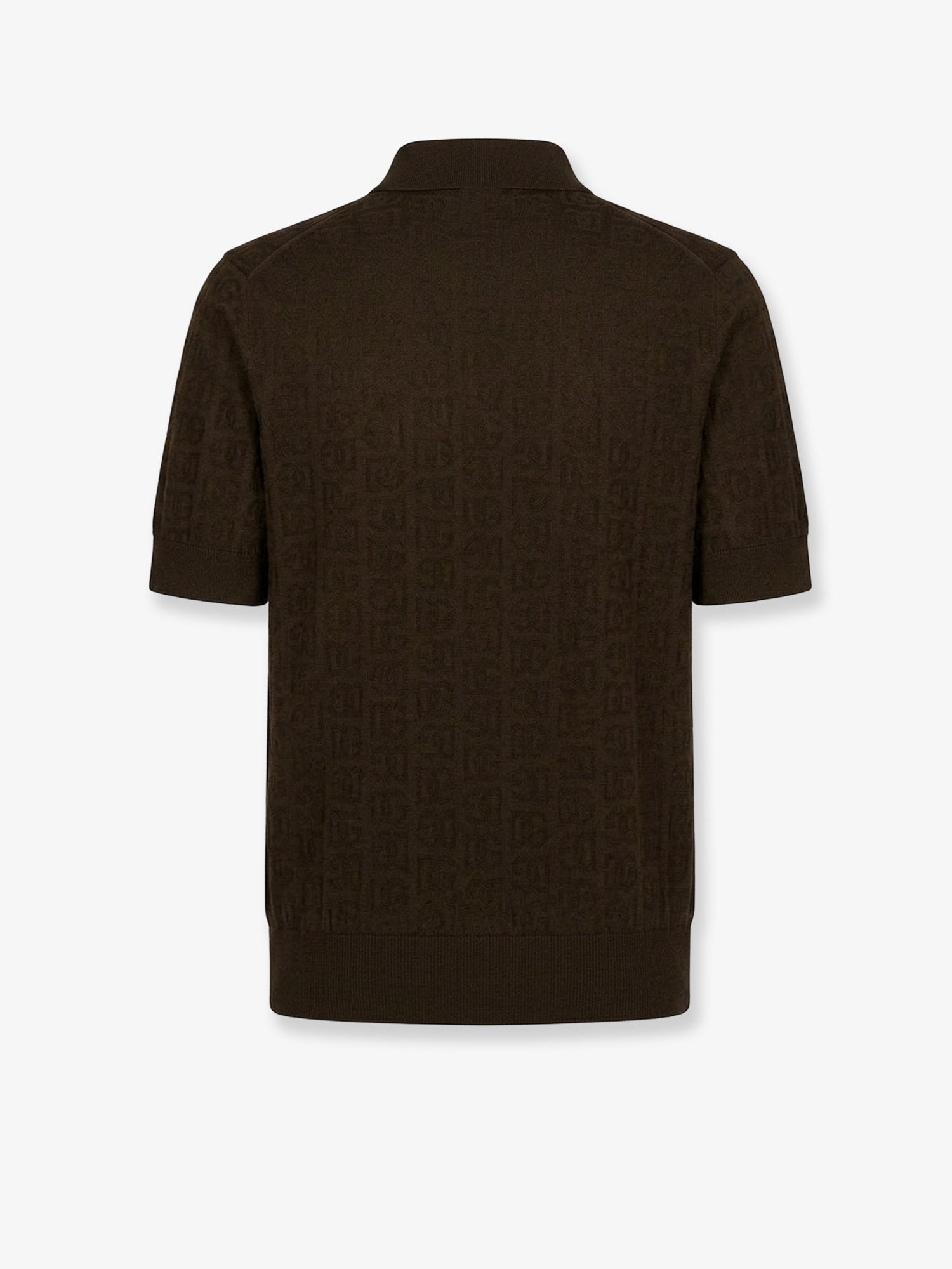 Dolce & Gabbana Silk Polo Shirt With All-over Dg Embroidery