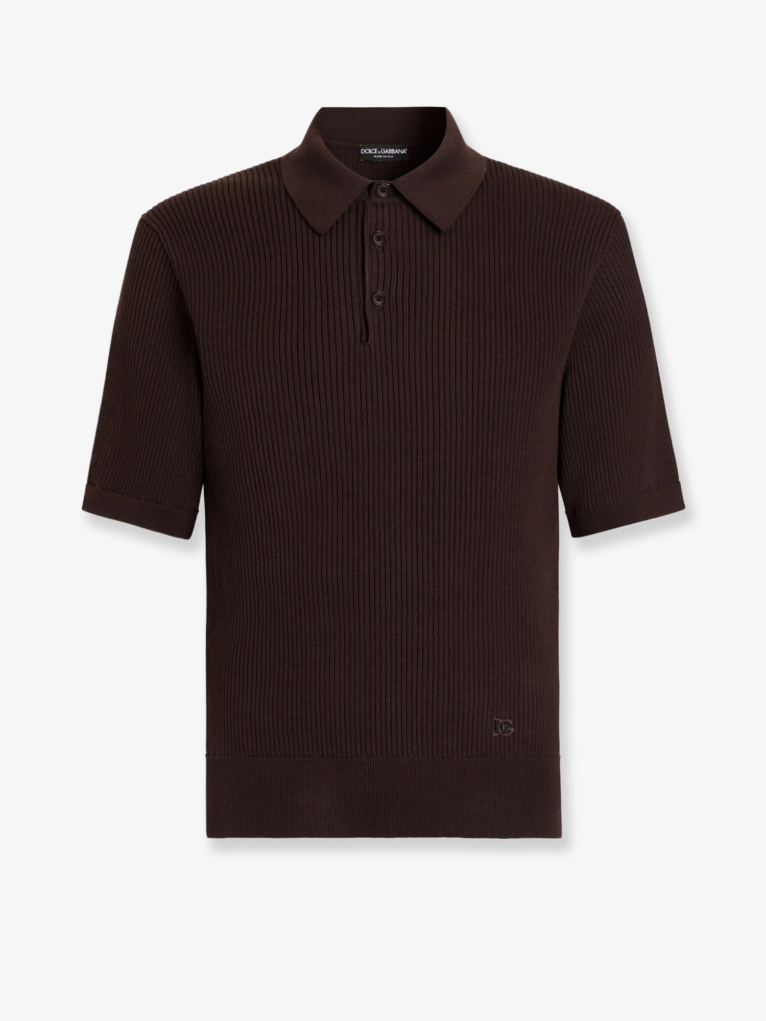 Dolce & Gabbana Ribbed Cotton Polo Shirt