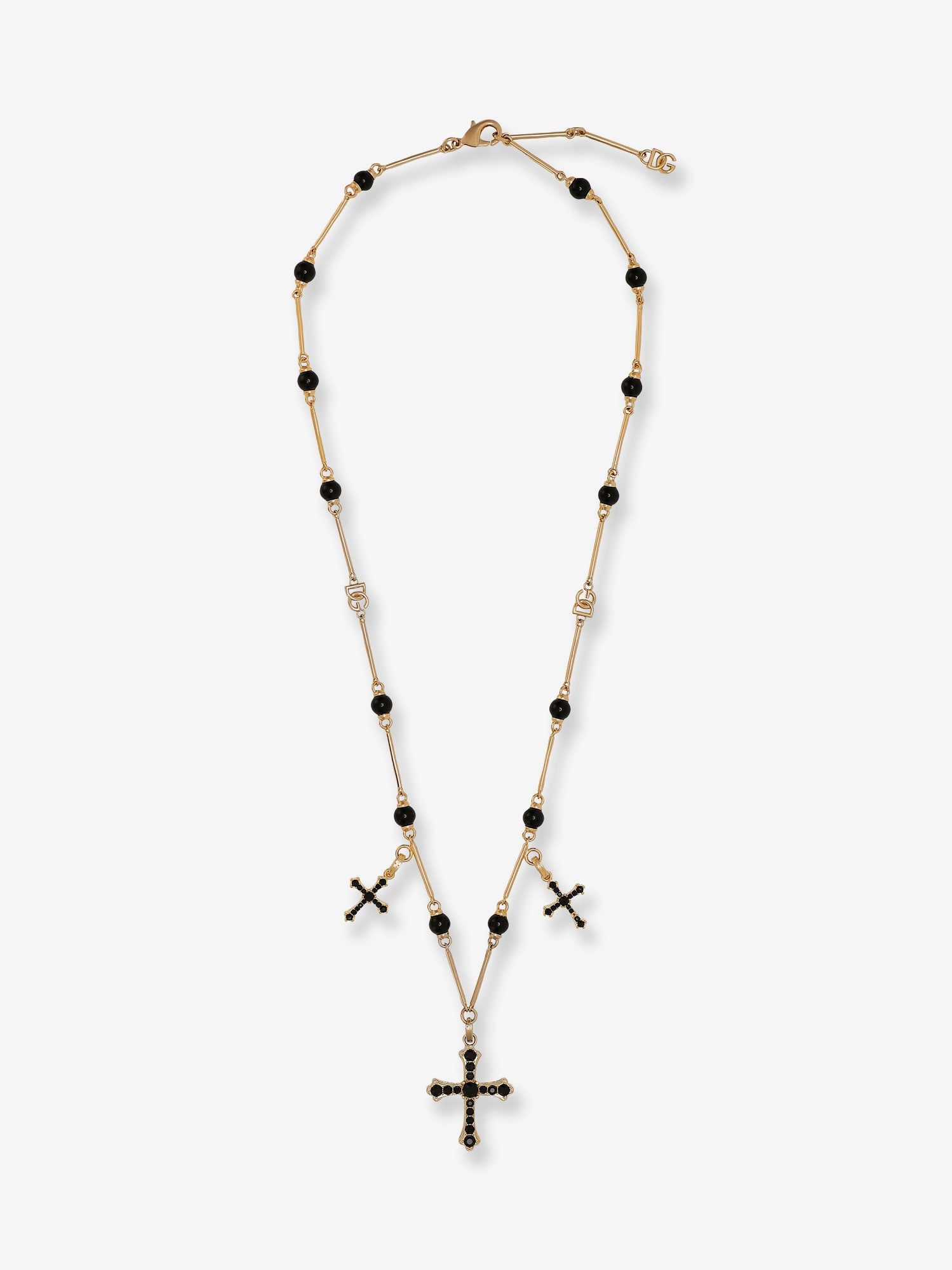 Dolce & Gabbana Brass Rosary With Cross Charms