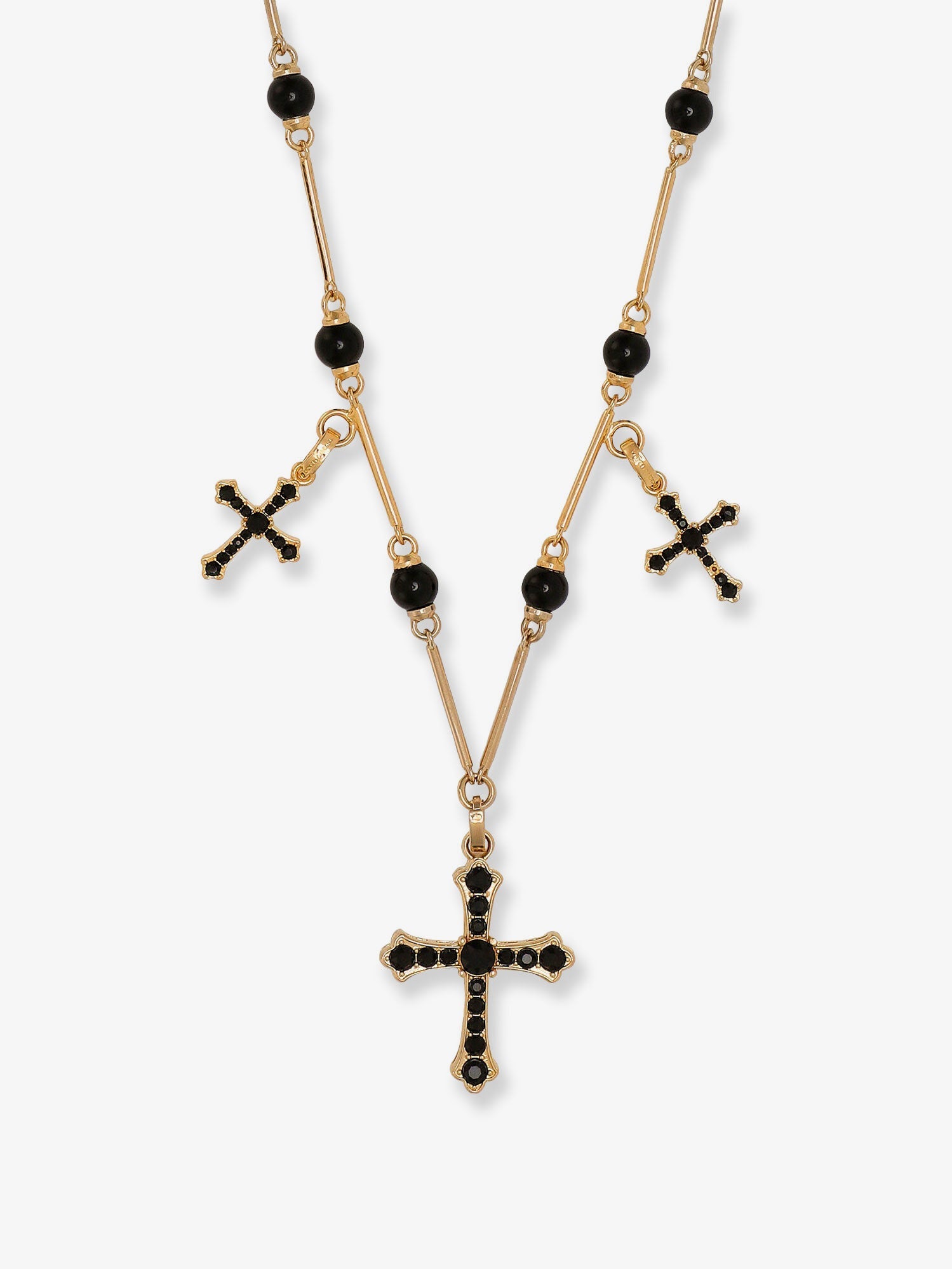 Dolce & Gabbana Brass Rosary With Cross Charms