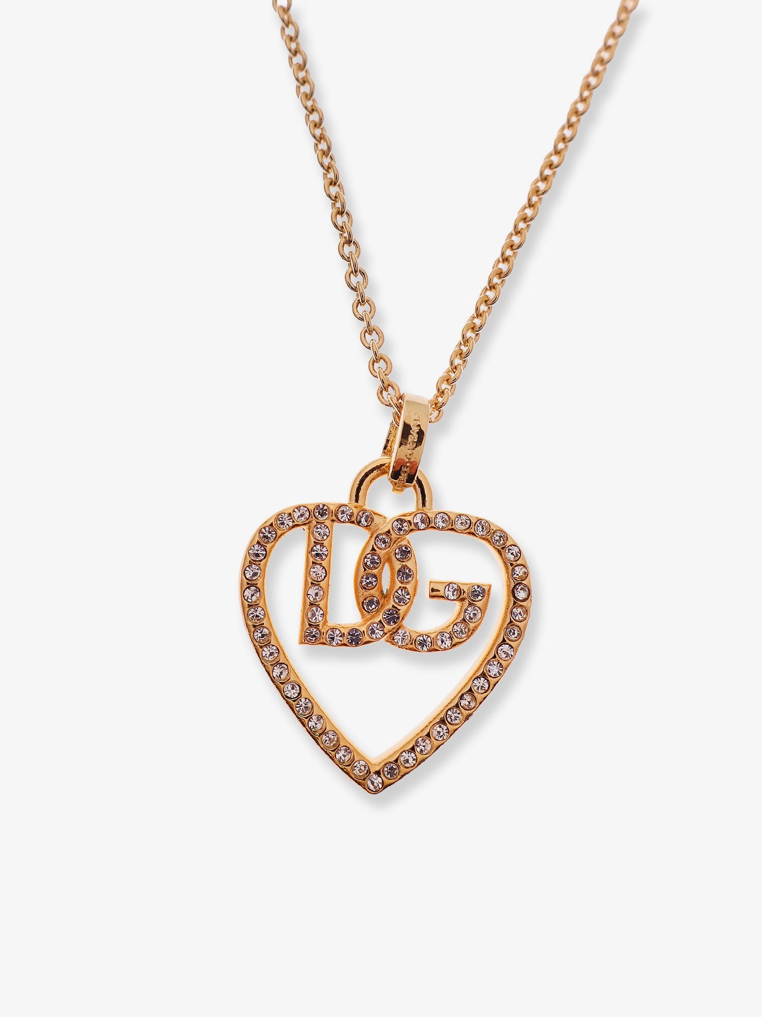 Dolce & Gabbana Gold Brass Necklace With Rhinestones