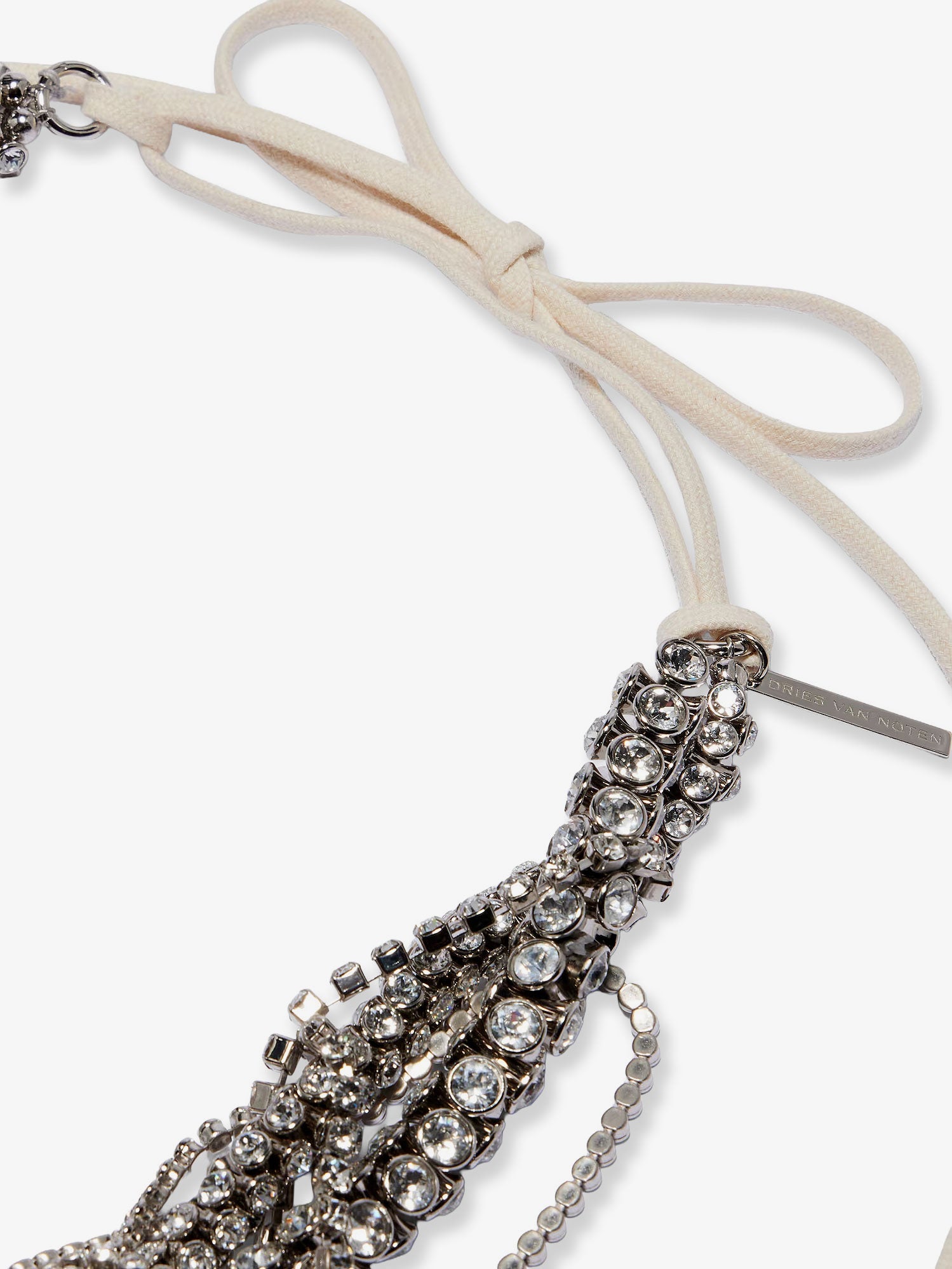 Dries Van Noten W261 Brass Necklace With Rhinestone Detail