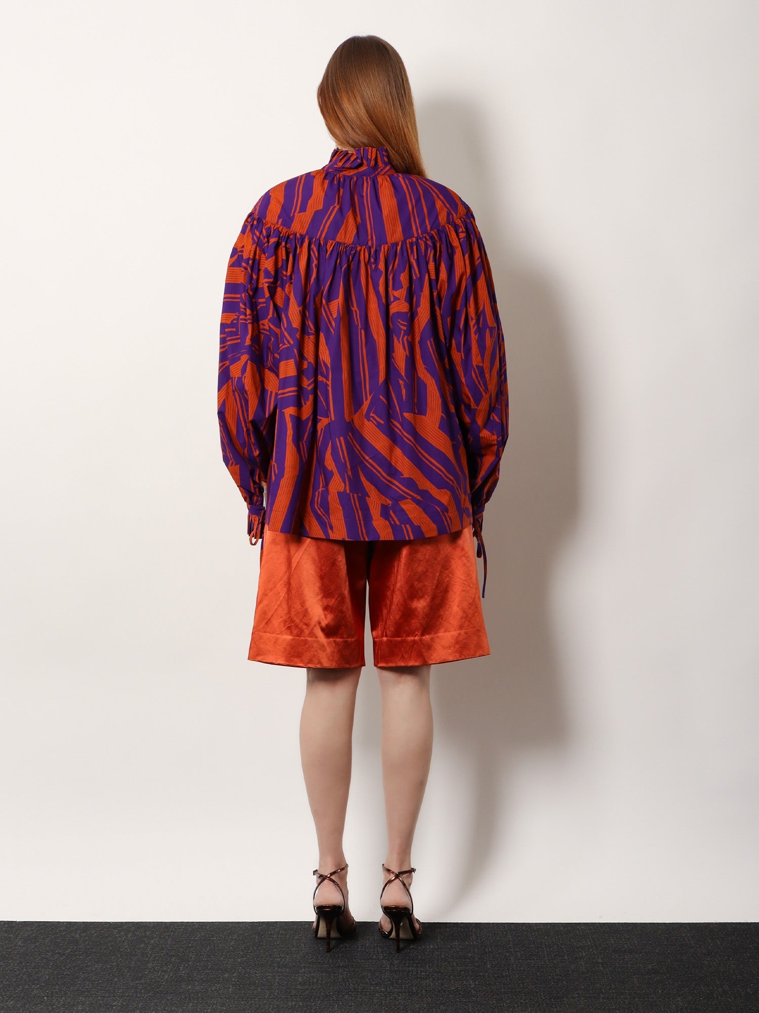 Dries Van Noten Catya Cotton Shirt With Crushed Stripe Print