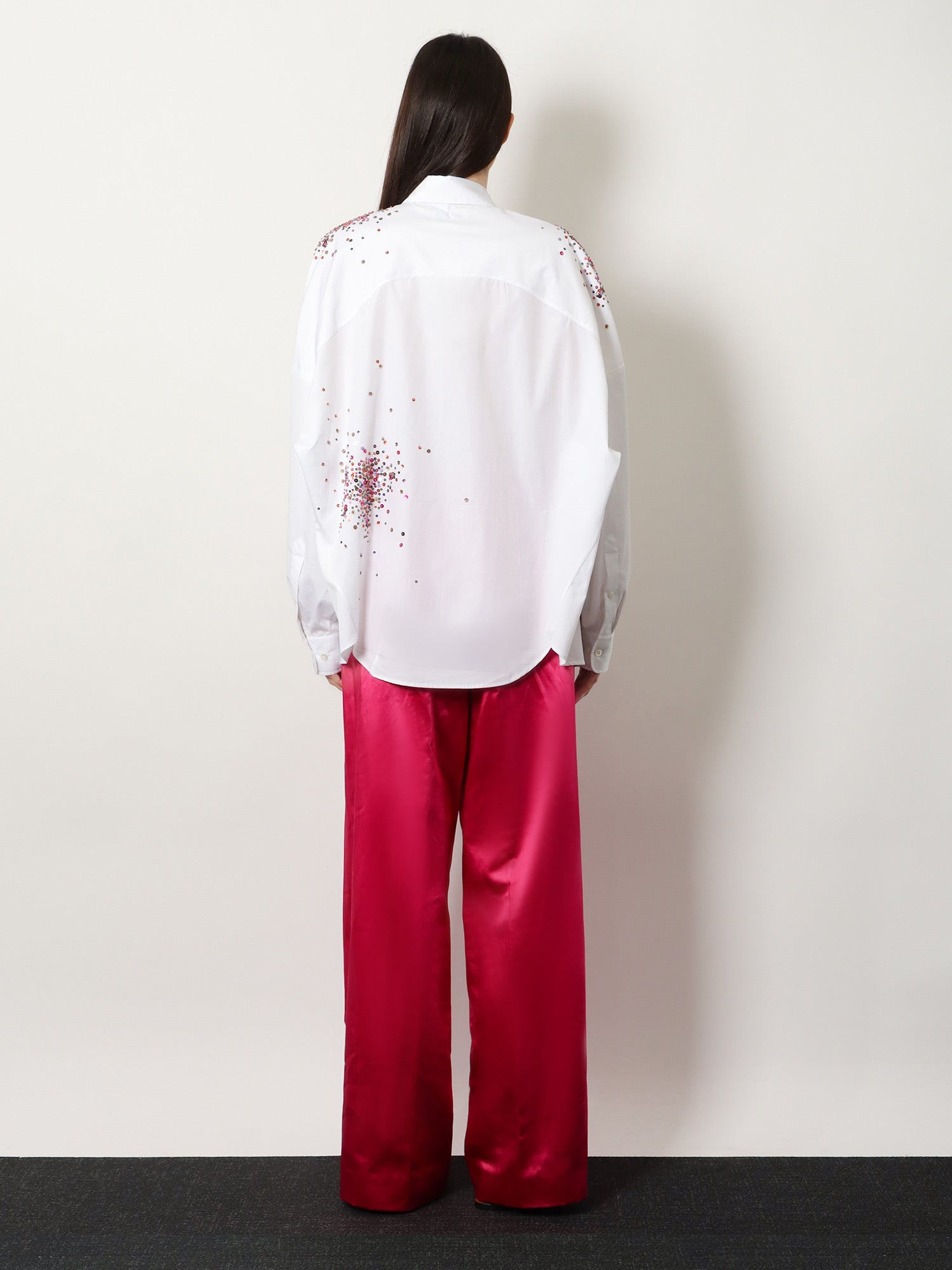 Dries Van Noten Casia Cotton Shirt With Multicolored Sequin Detail
