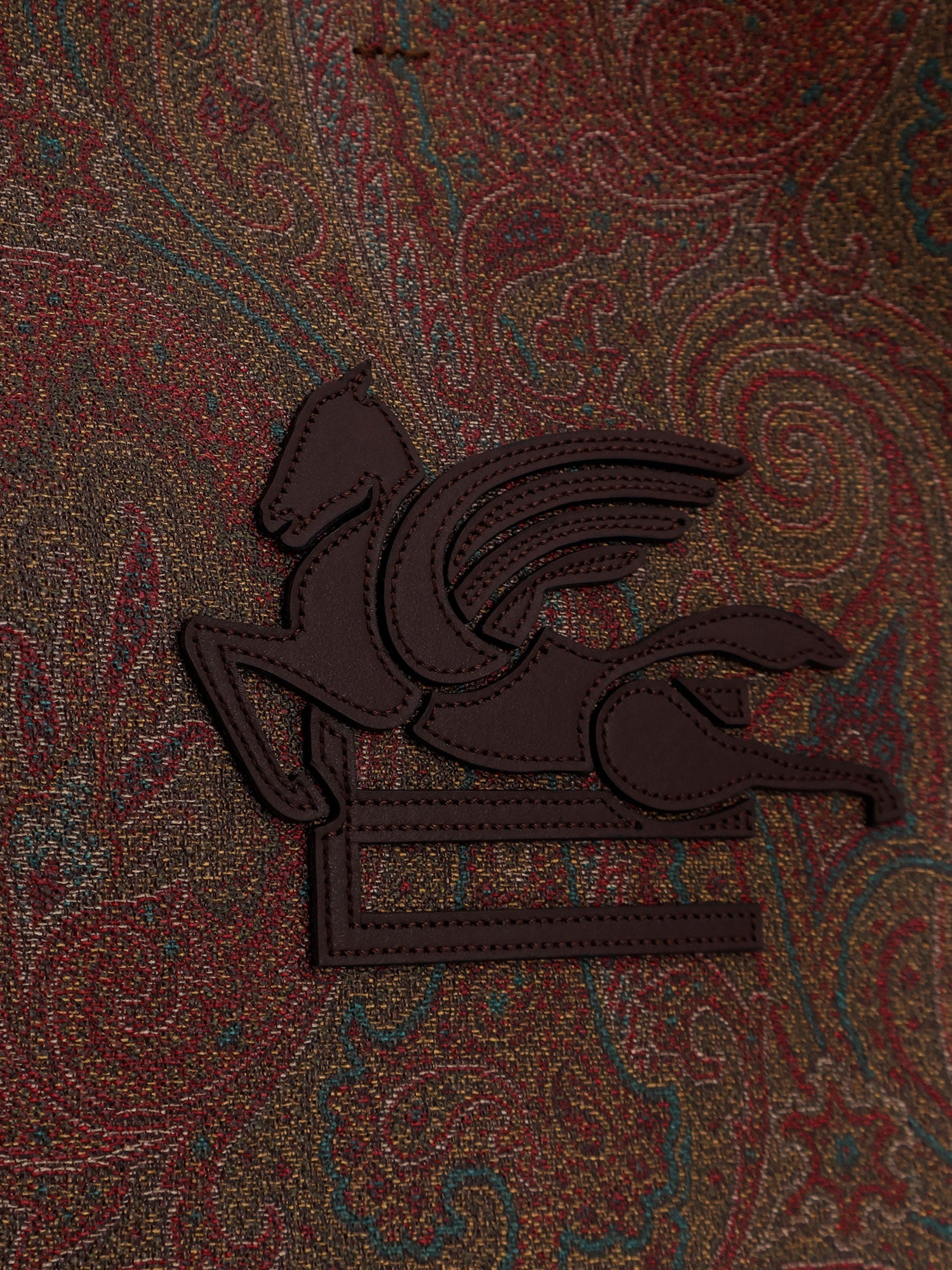 Etro Coated Canvas Shoulder Bag With Paisley Jacquard Pattern