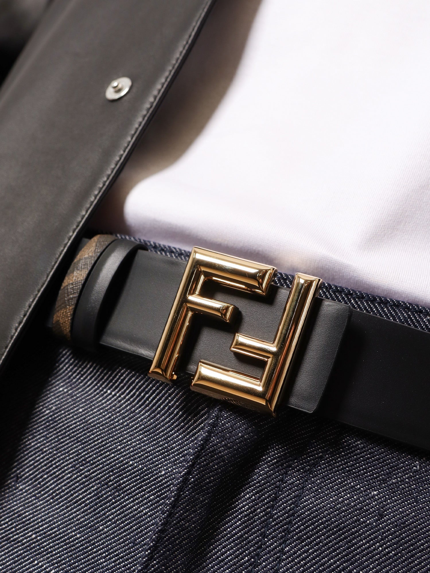 Fendi Rounded Reversible Belt
