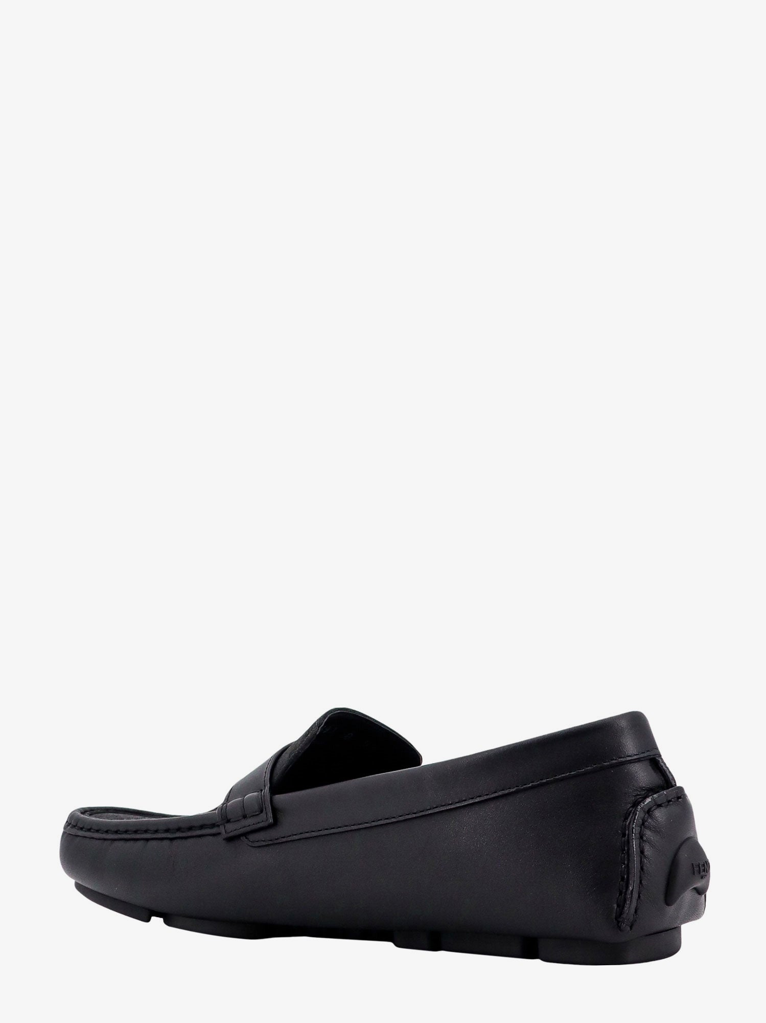 Fendi Leather And Canvas Loafers